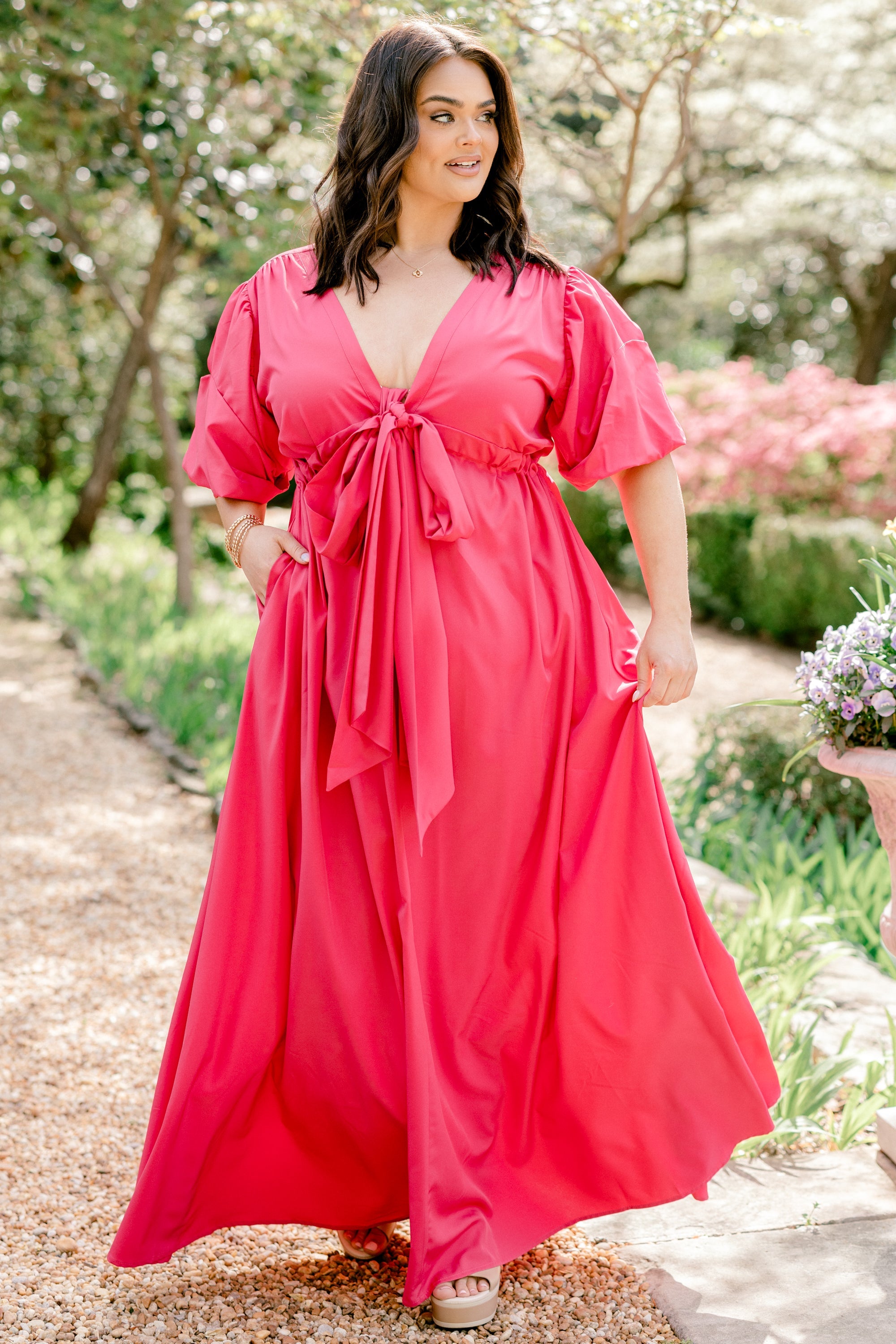 Looking At Me Maxi Dress, Fuchsia