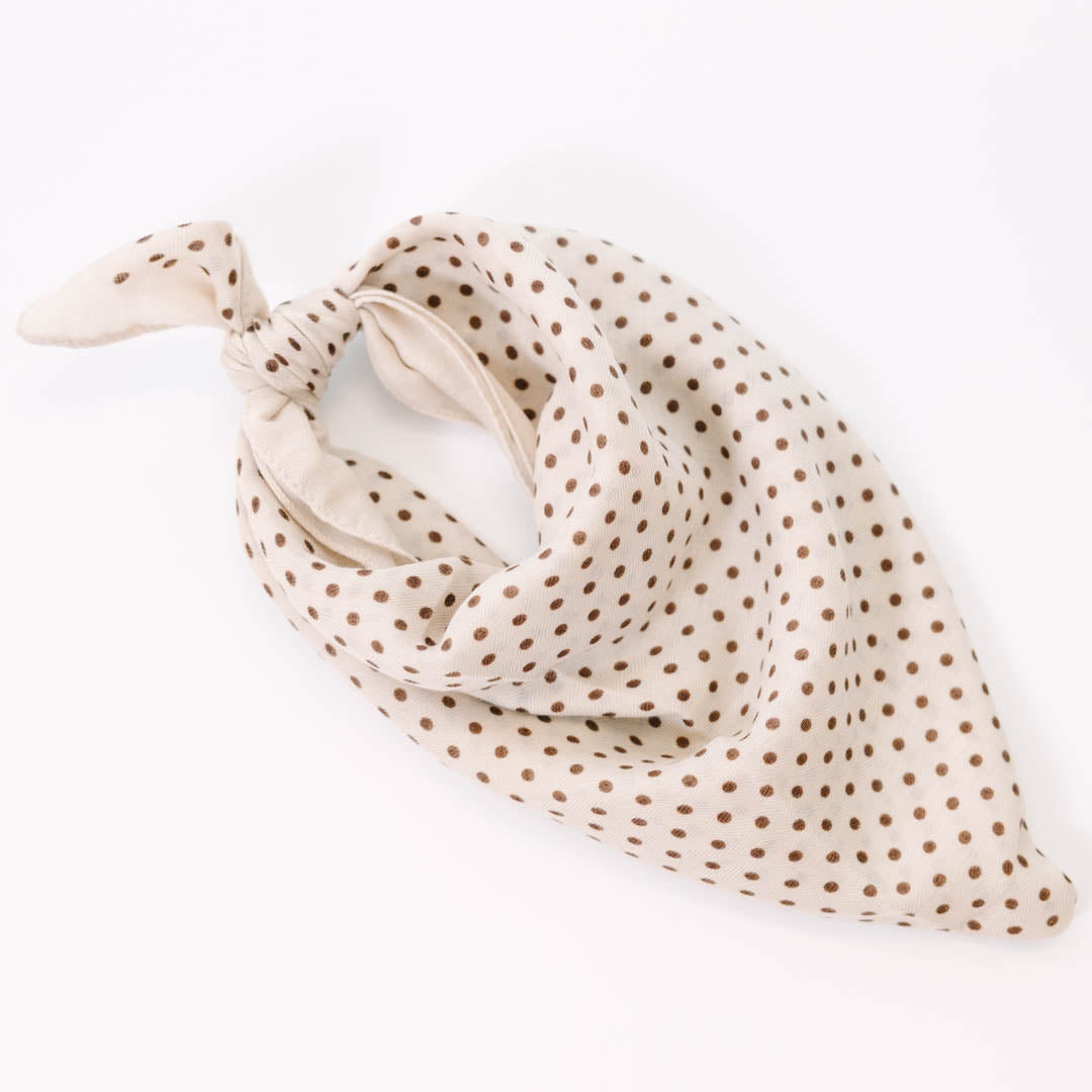 Looking In Scarf, Cream Polka Dot