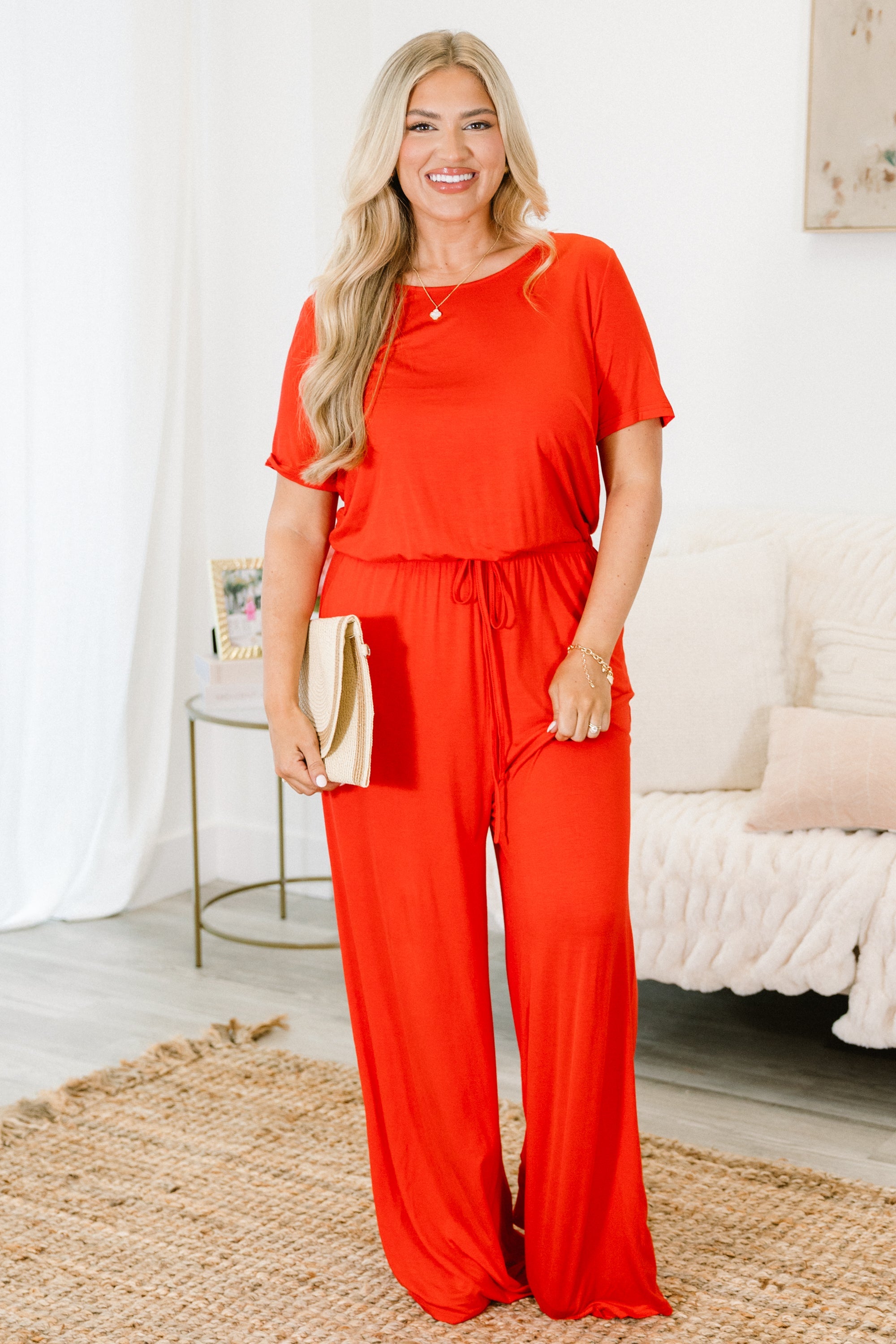 Louder Than Words Jumpsuit, Red