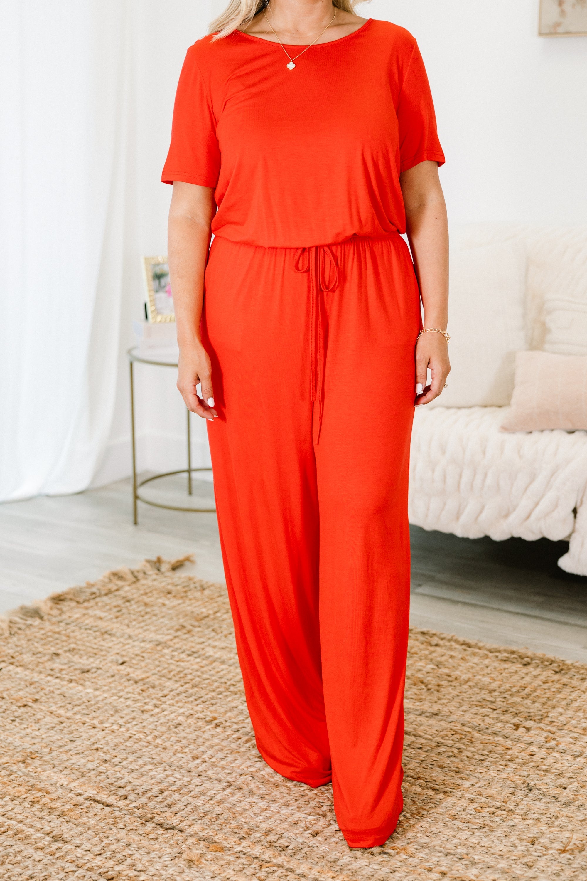 Louder Than Words Jumpsuit, Red