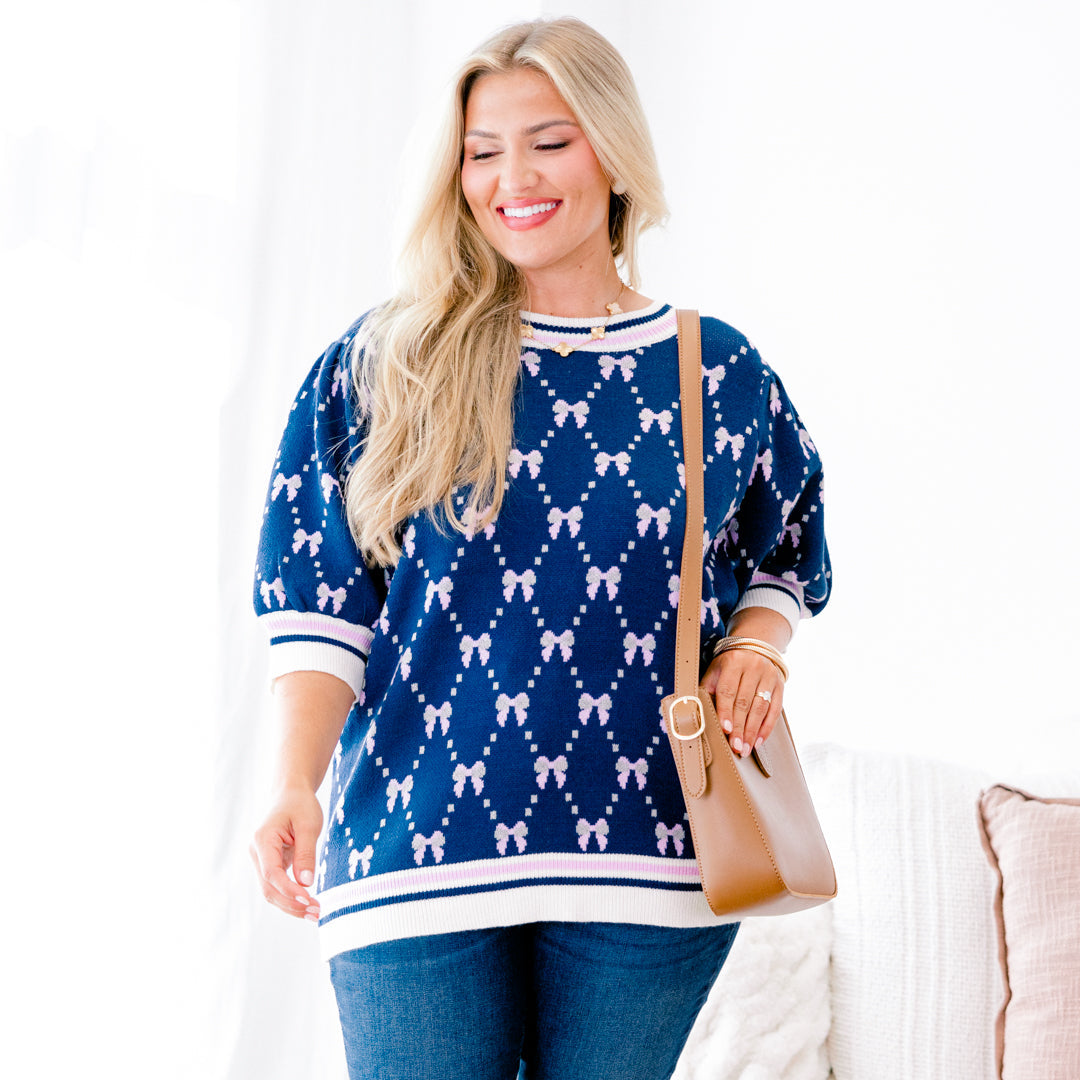 Love And Life Sweater, Navy Blue