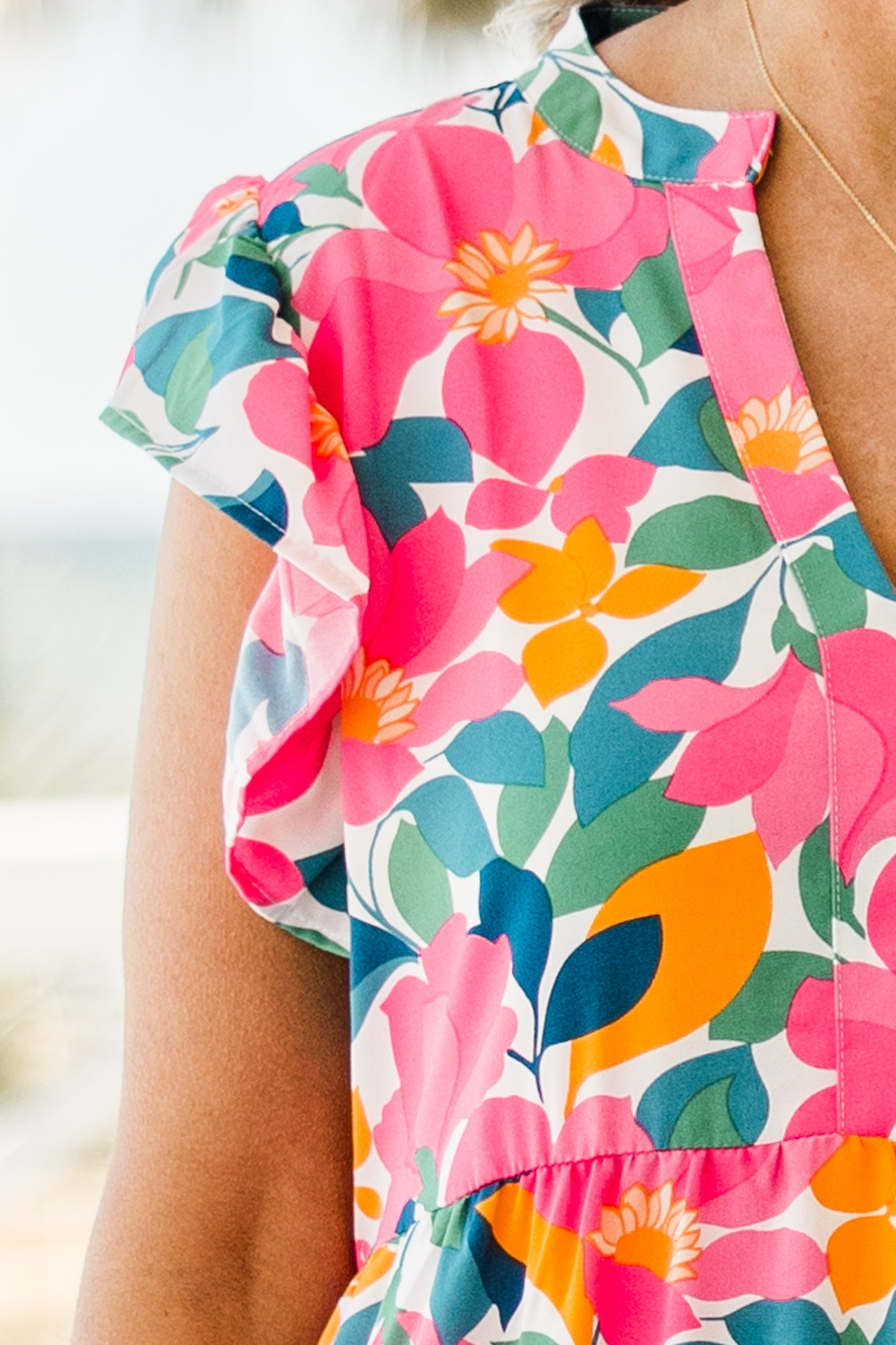 Love Grows Strong Midi Dress, White Floral