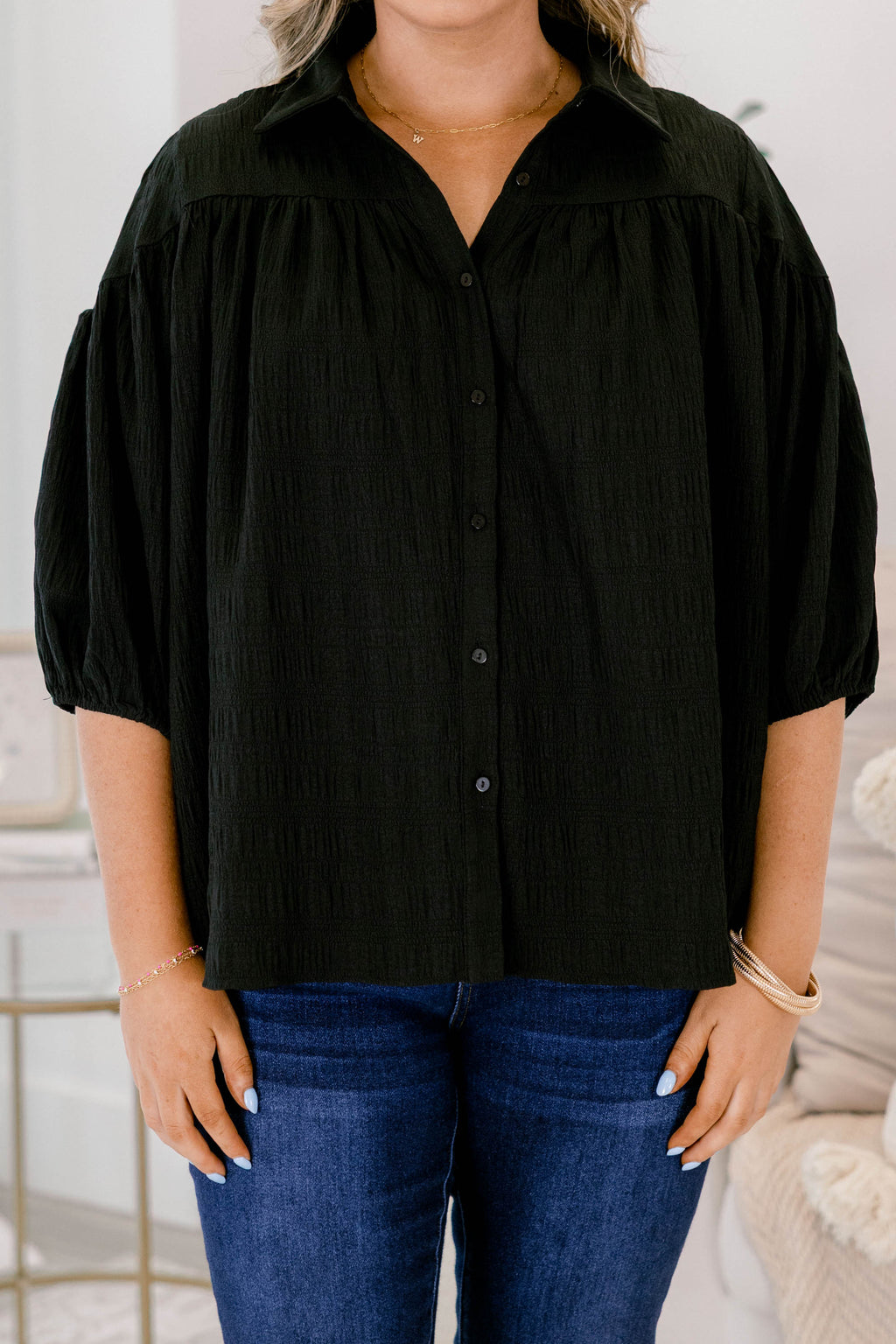 Love Is All Around Blouse, Black