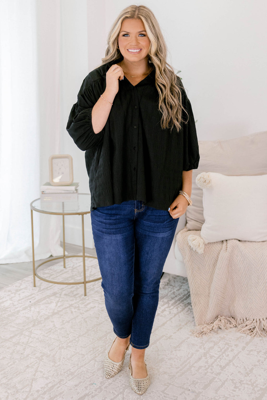 Love Is All Around Blouse, Black