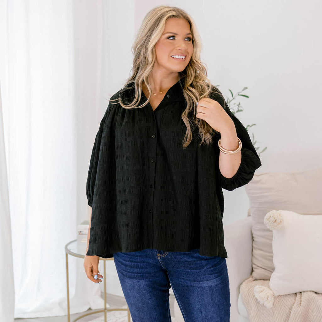 Love Is All Around Blouse, Black