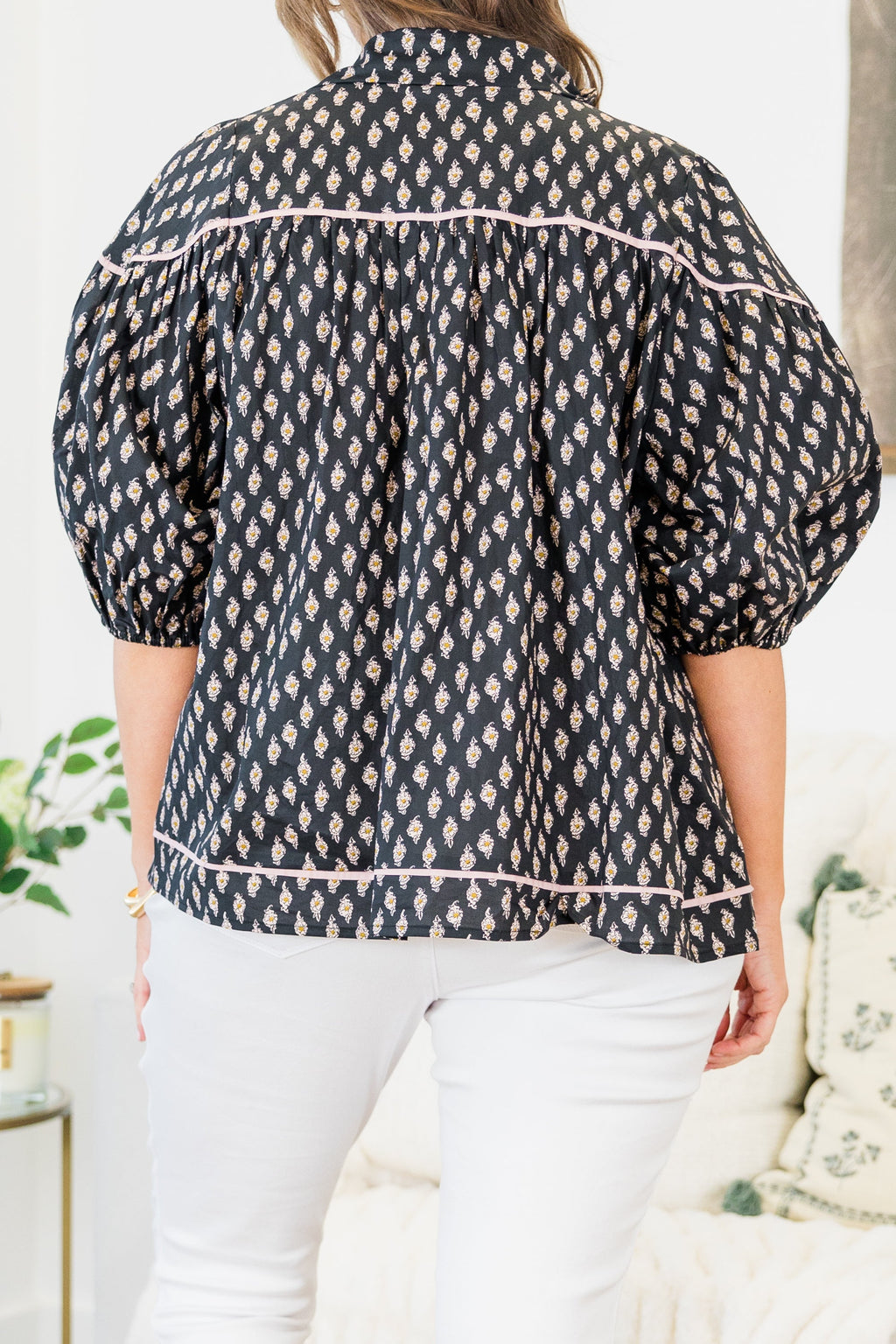 Love Is All Around Blouse, Black/Pink