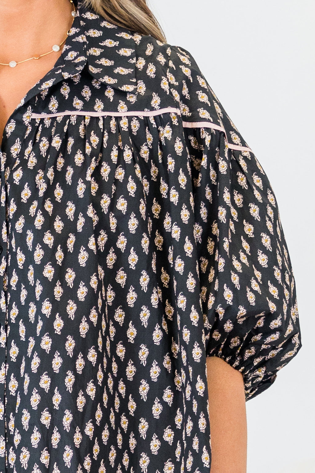 Love Is All Around Blouse, Black/Pink