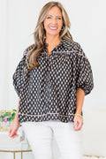 Love Is All Around Blouse, Black/Pink