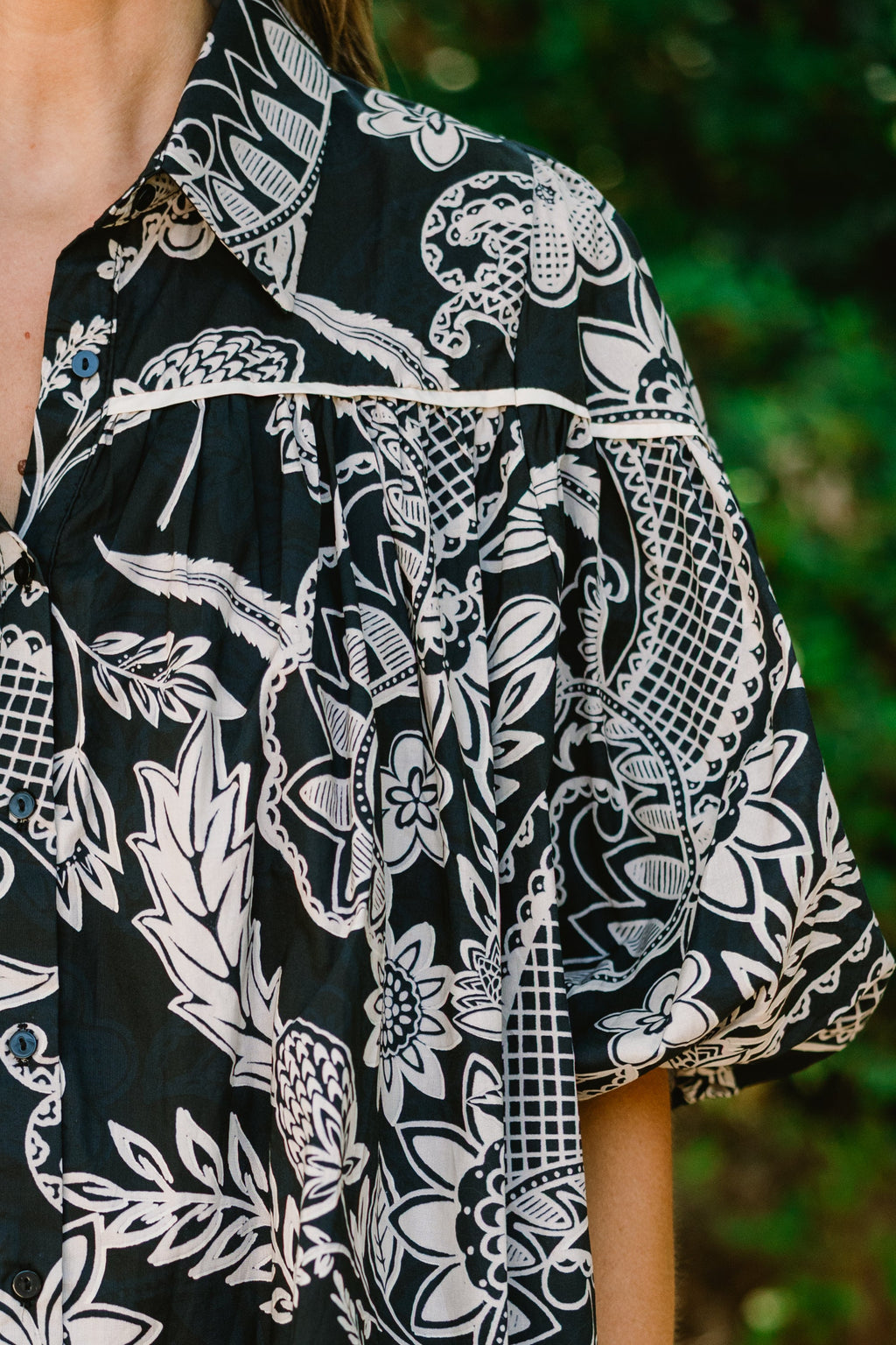 Love Is All Around Blouse, Black Paisley