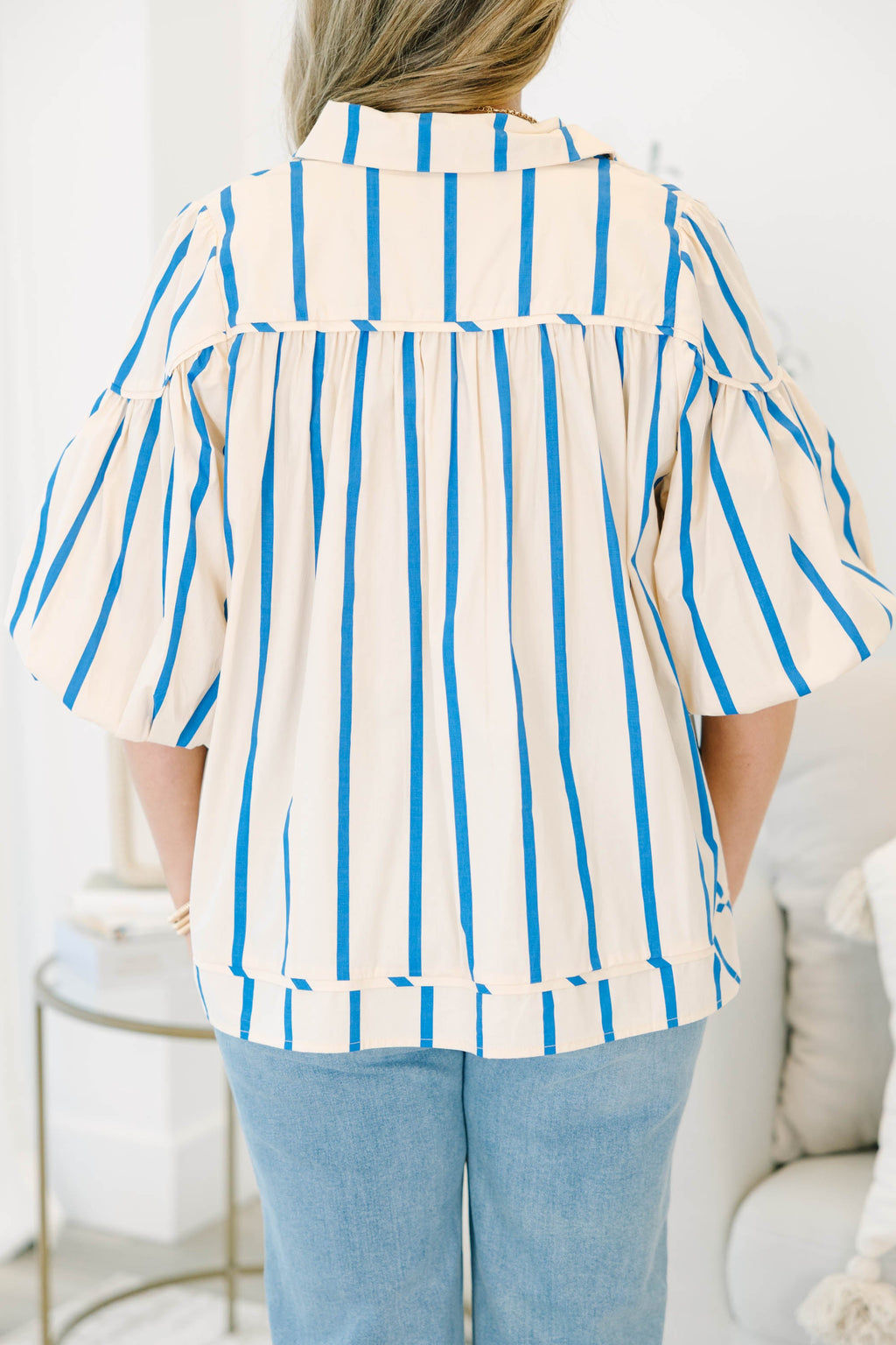 Love Is All Around Blouse, Blue Stripe