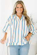Love Is All Around Blouse, Blue Stripe