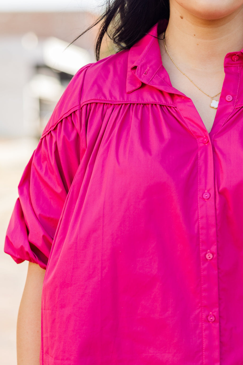 Love Is All Around Blouse, Magenta