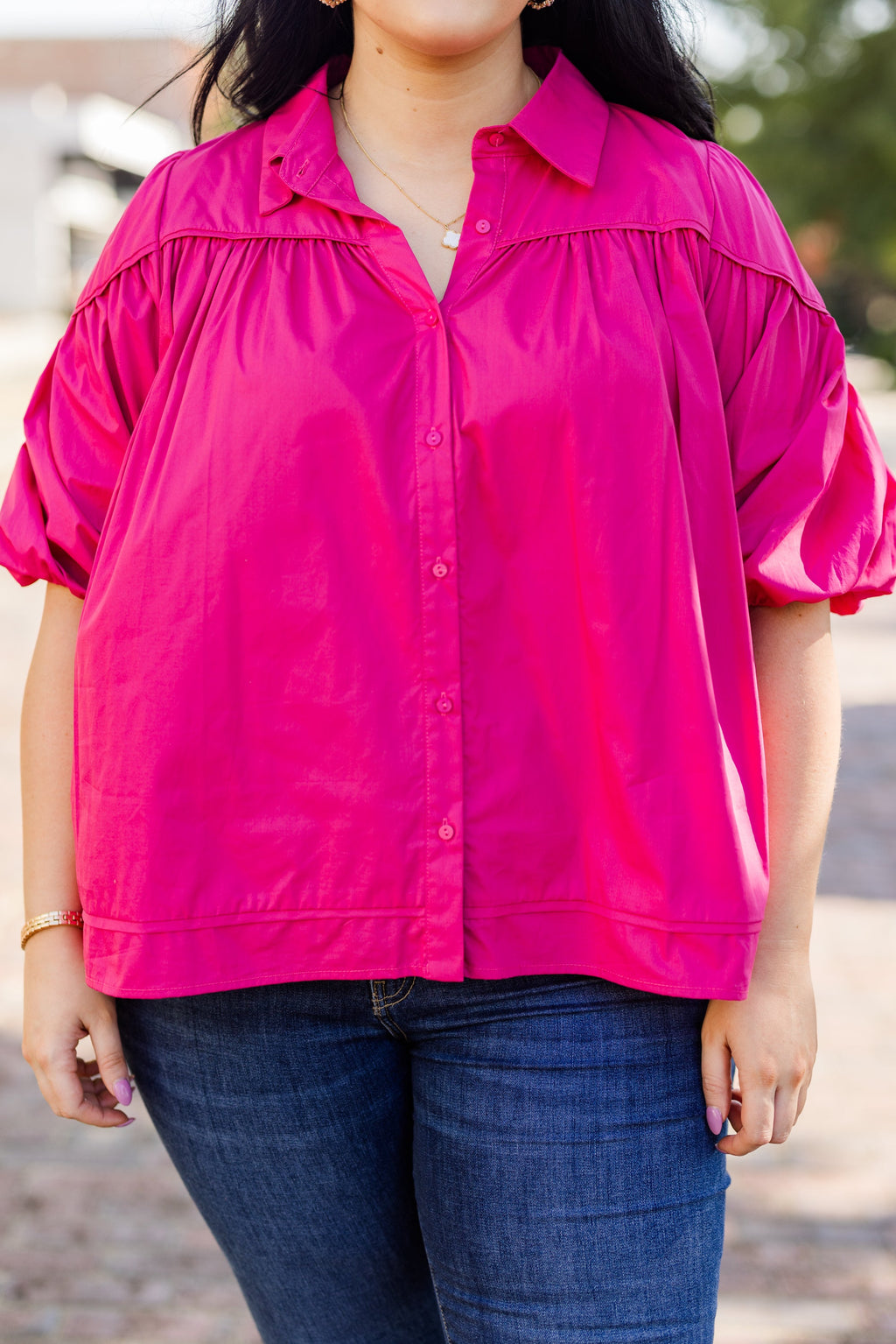 Love Is All Around Blouse, Magenta