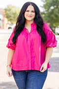 Love Is All Around Blouse, Magenta