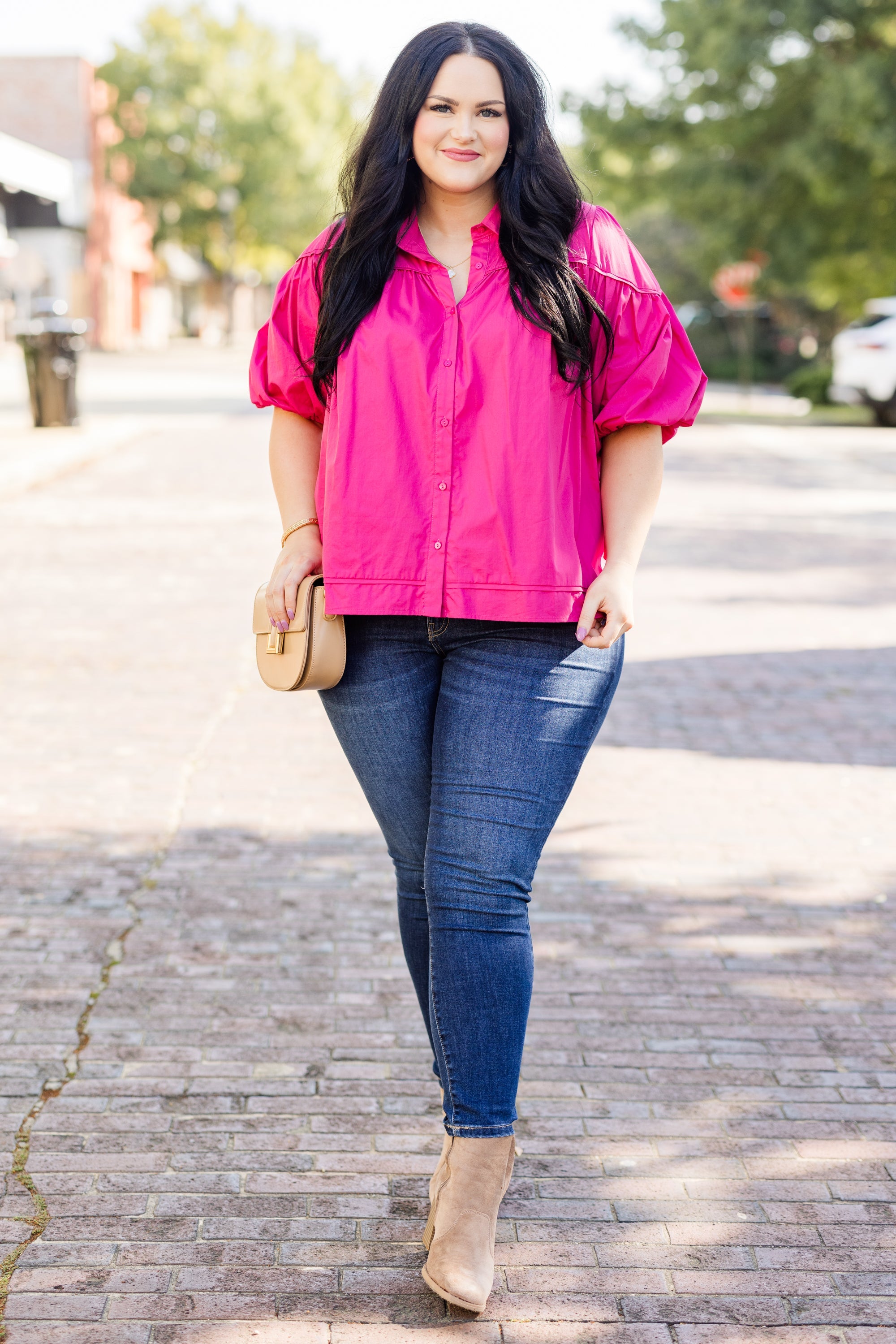 Love Is All Around Blouse, Magenta