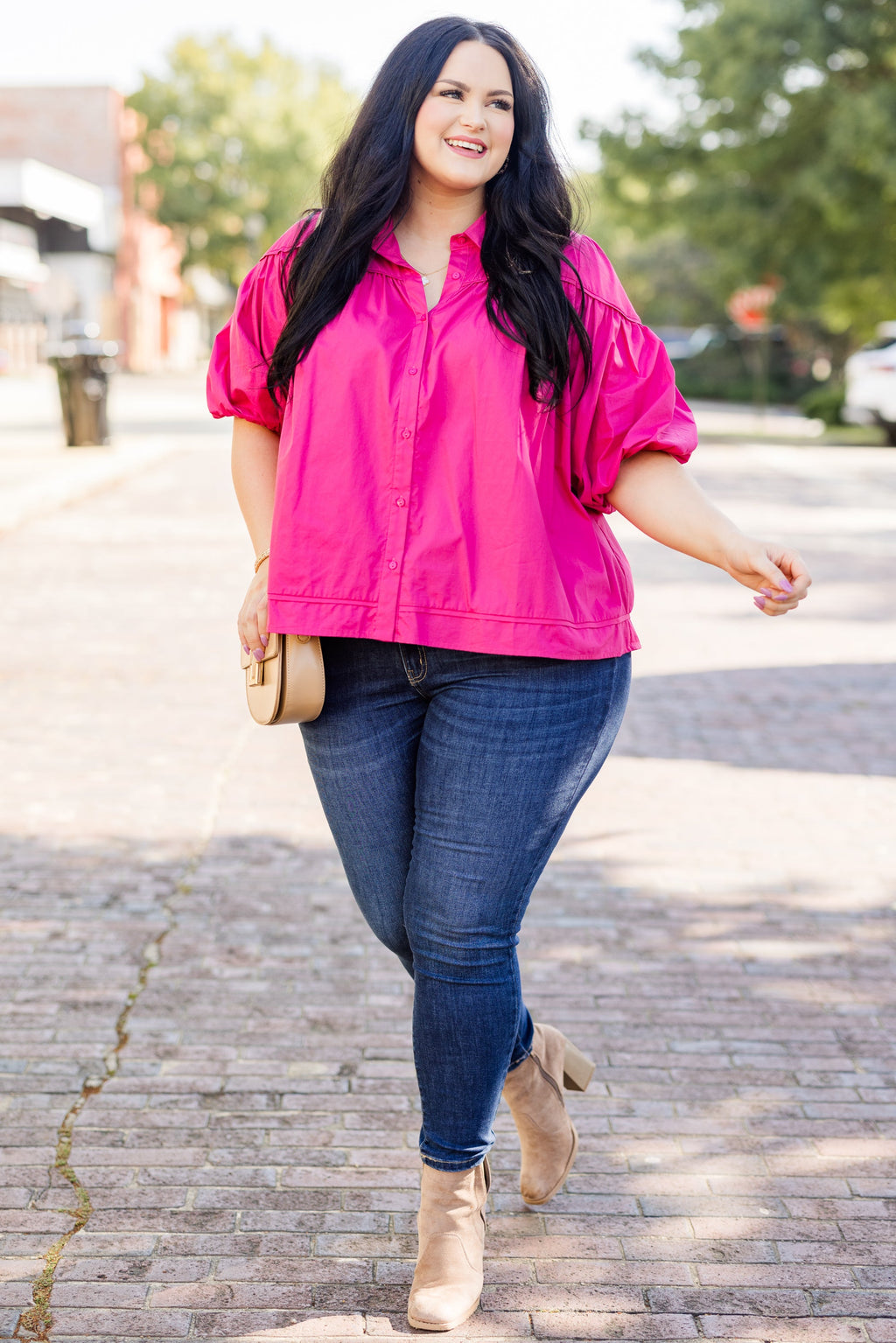 Love Is All Around Blouse, Magenta