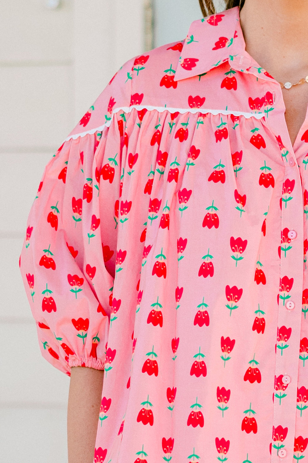 Love Is All Around Blouse, Pink-Red