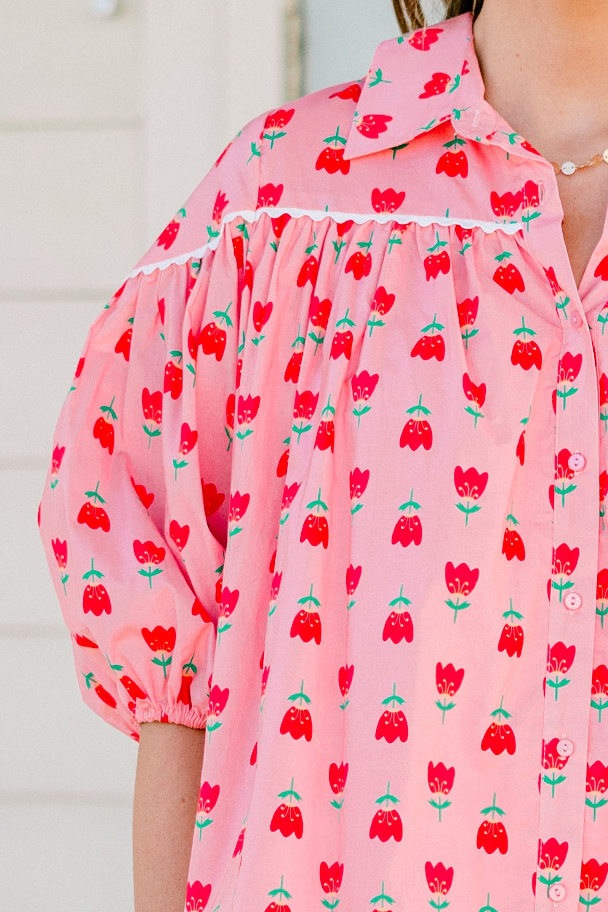 Love Is All Around Blouse, Pink-Red