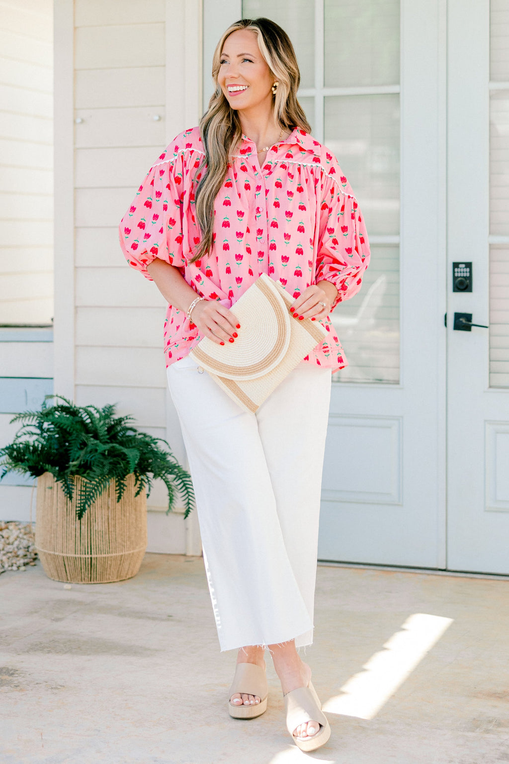 Love Is All Around Blouse, Pink-Red