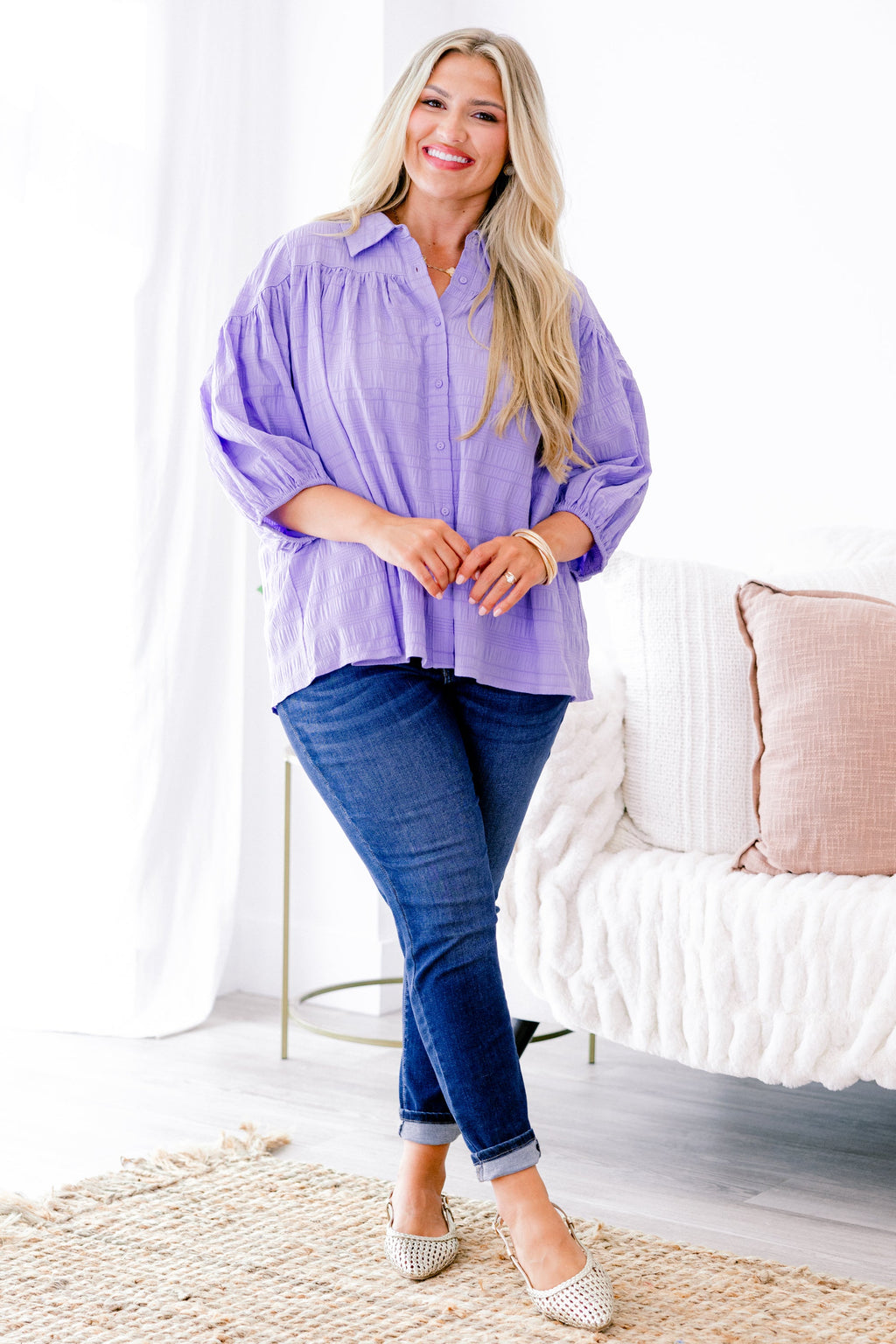 Love Is All Around Blouse, Purple