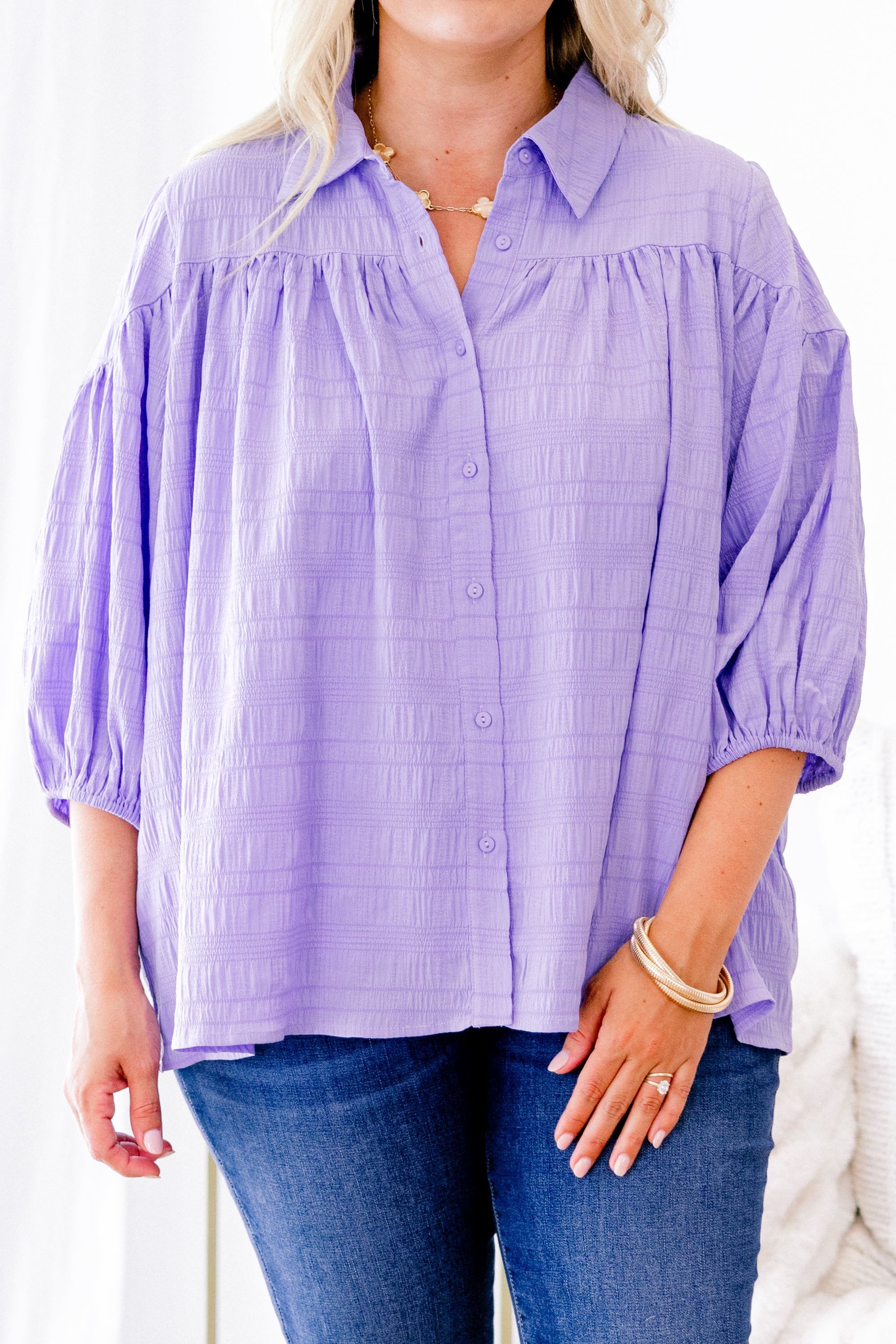 Love Is All Around Blouse, Purple