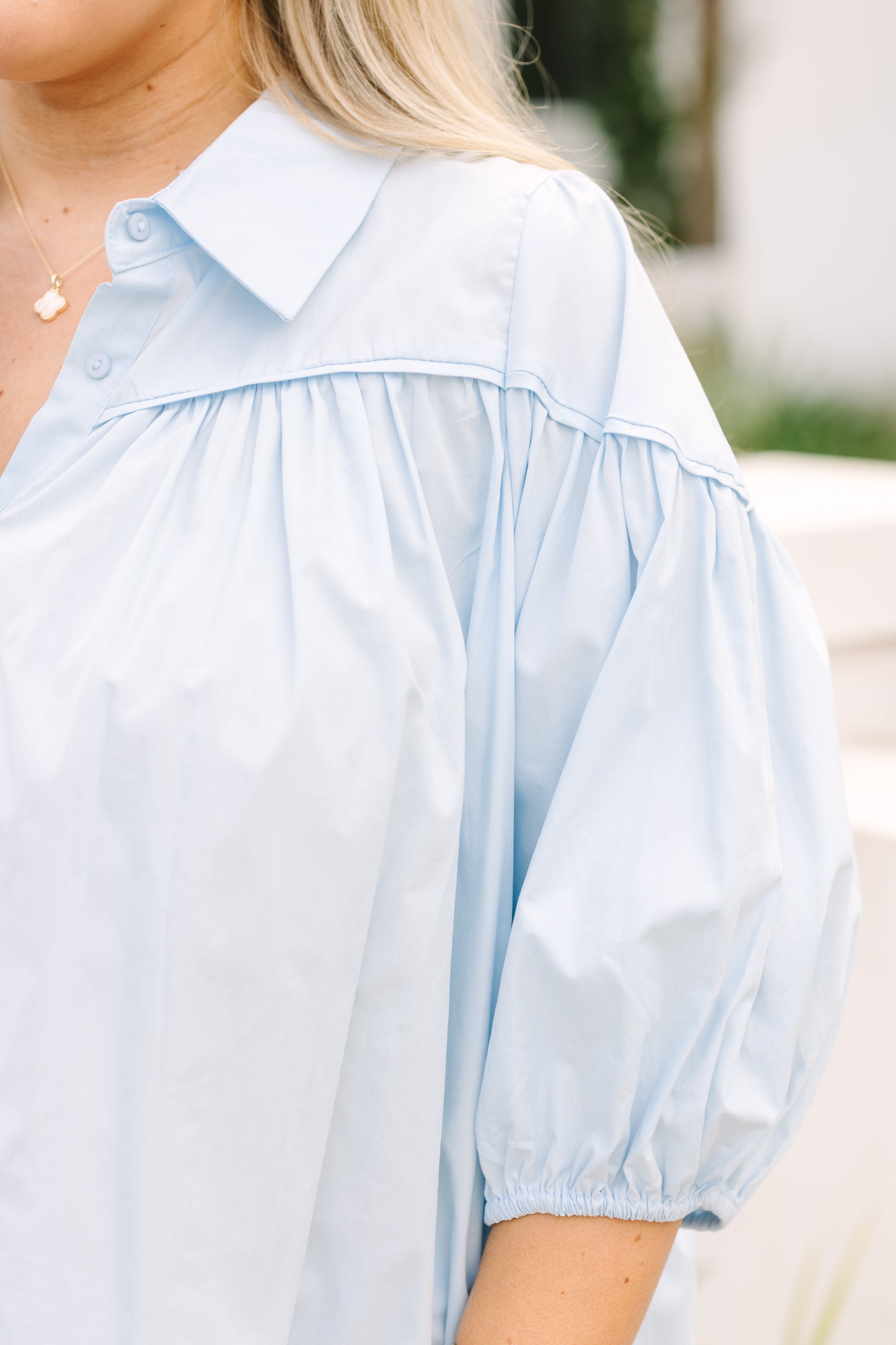 Love Is All Around Blouse, Light Blue