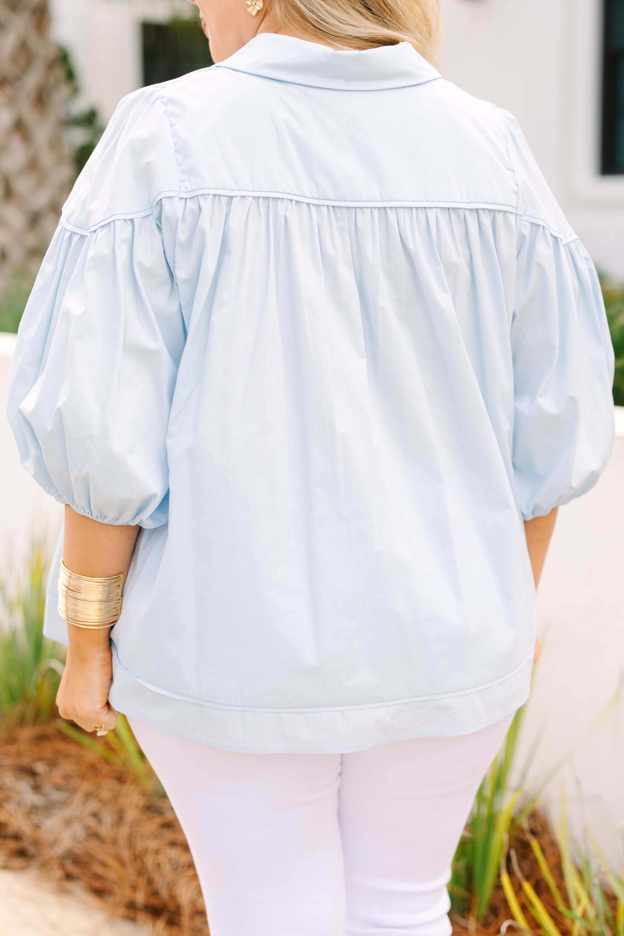 Love Is All Around Blouse, Light Blue