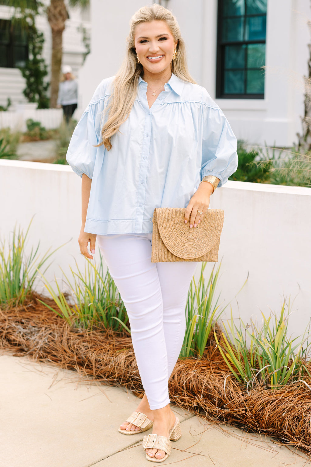 Love Is All Around Blouse, Light Blue