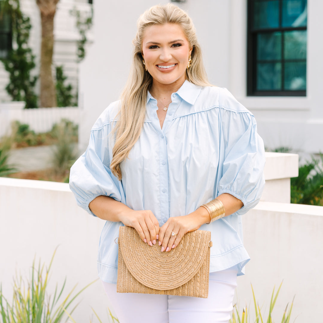 Love Is All Around Blouse, Light Blue