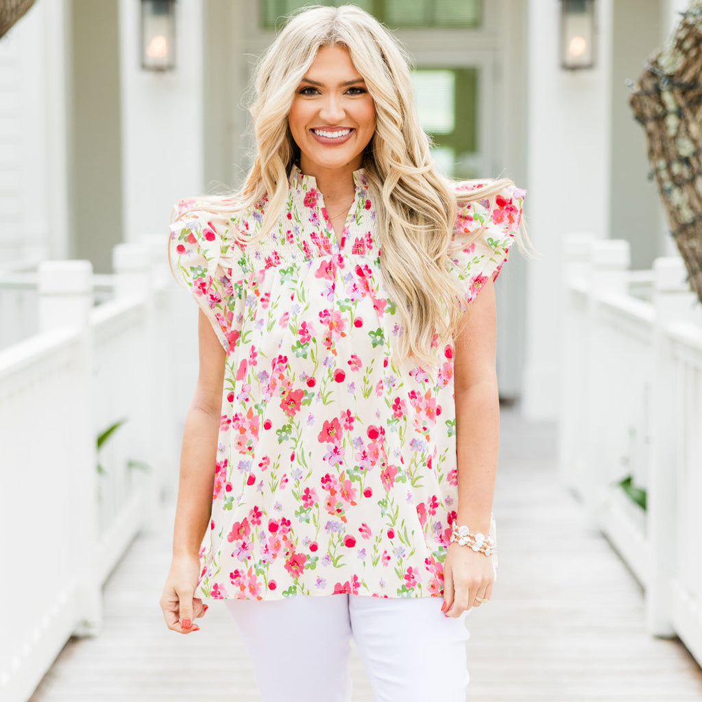 Love Like Mine Top, Ivory Floral
