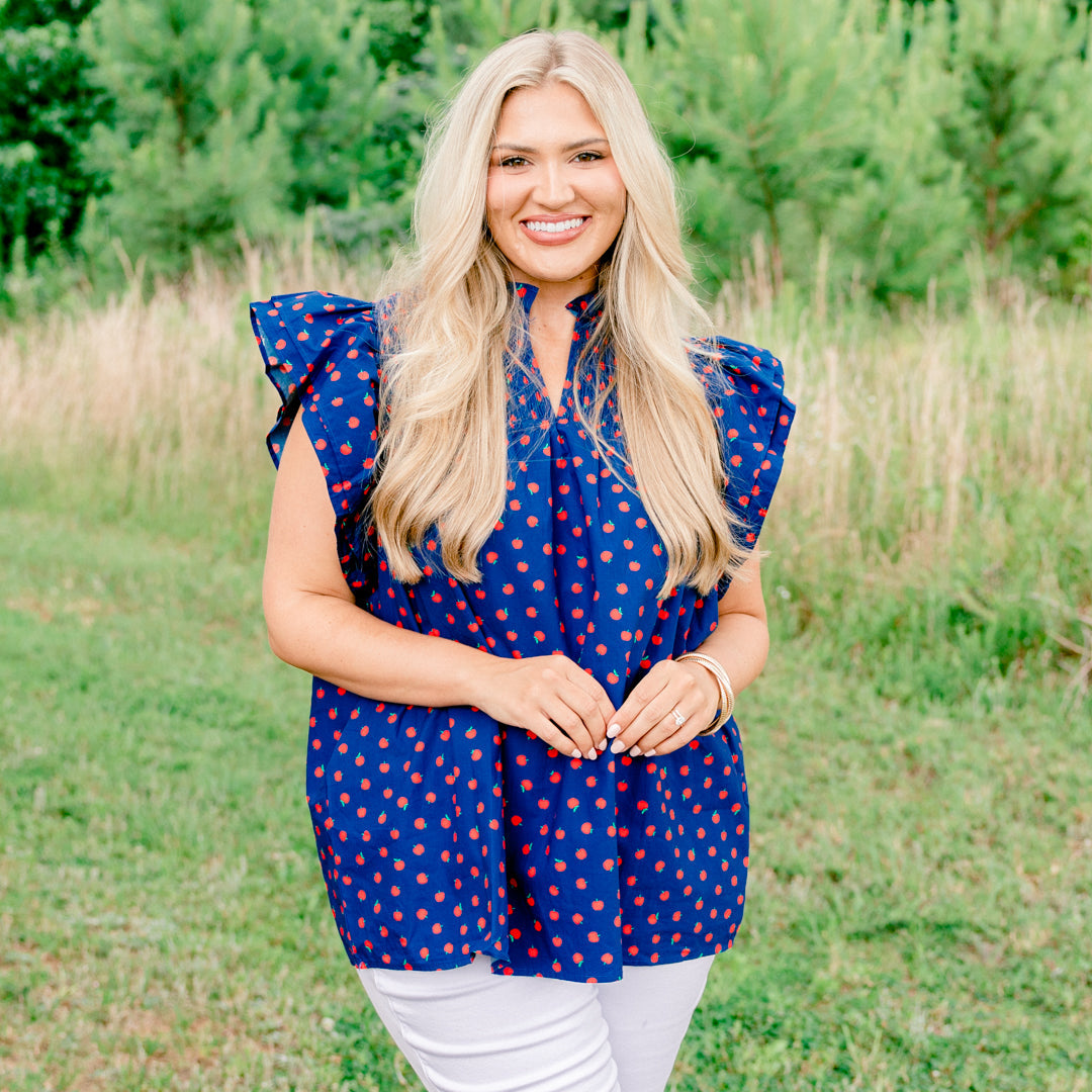 Love Like Mine Top, Navy Apple