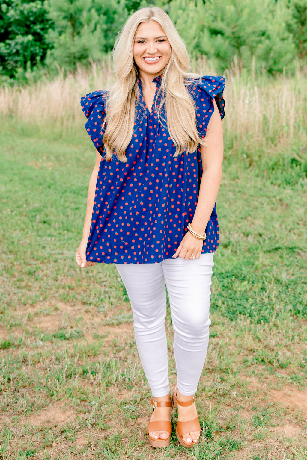 Love Like Mine Top, Navy Apple