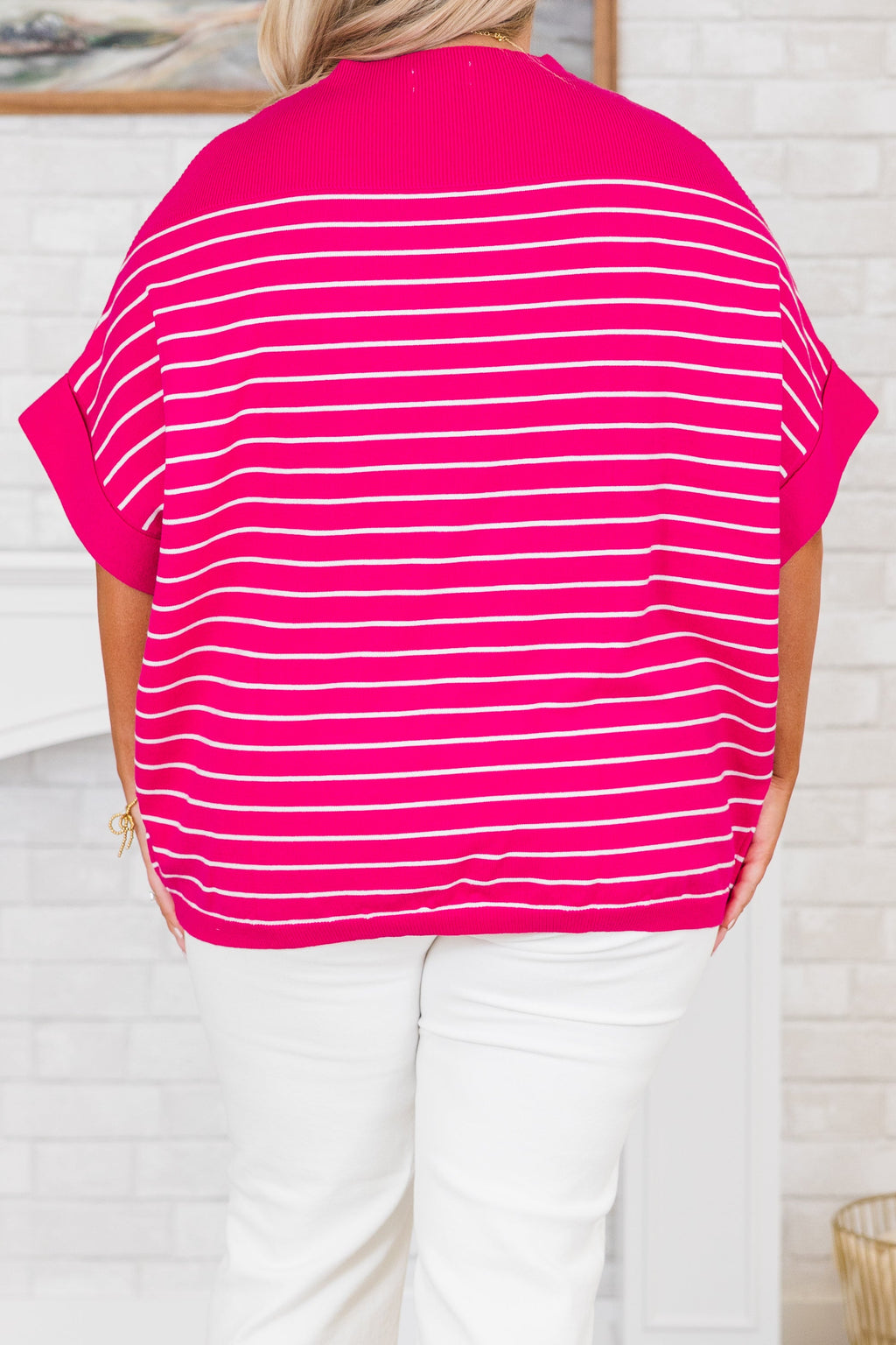 Love You Mean It Top, Hot Pink-Ivory