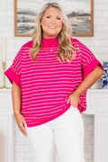 Love You Mean It Top, Hot Pink-Ivory