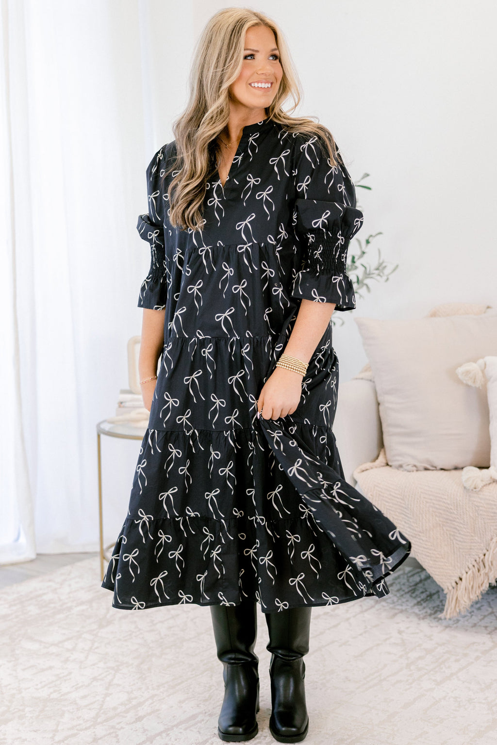 Love You So Dress, Black Bow