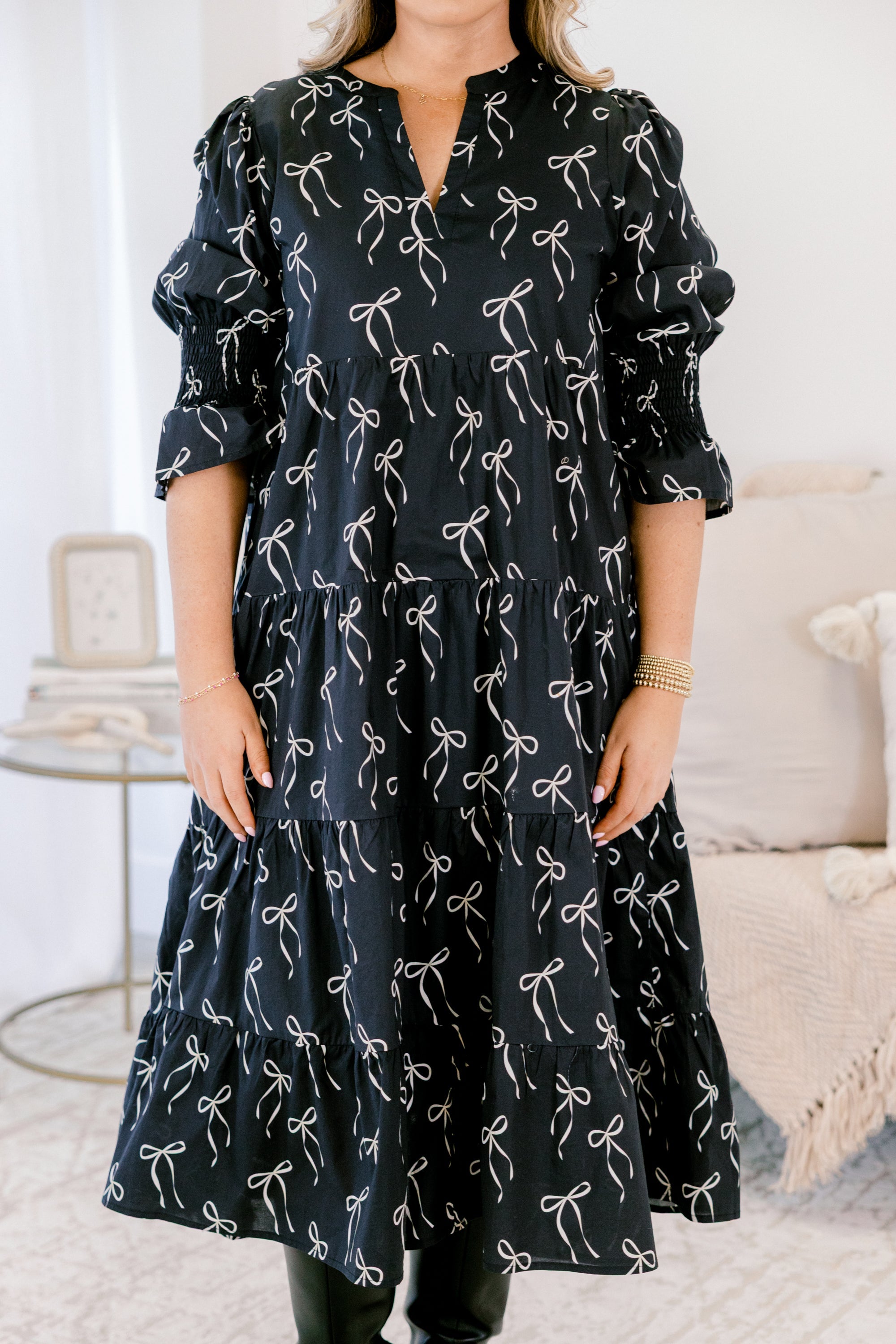 Love You So Dress, Black Bow