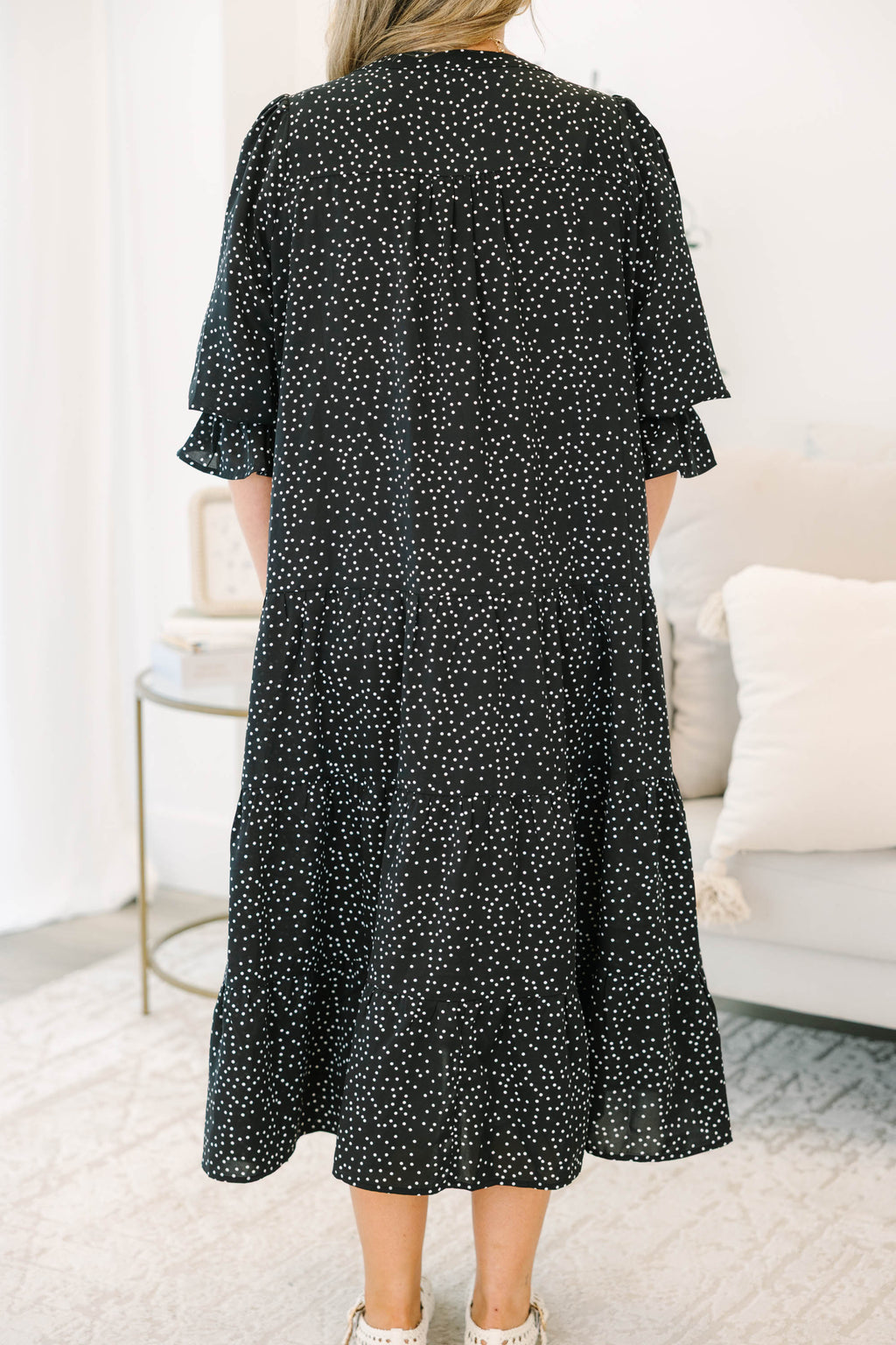 Love You So Dress, Black Ditsy Polka Dot