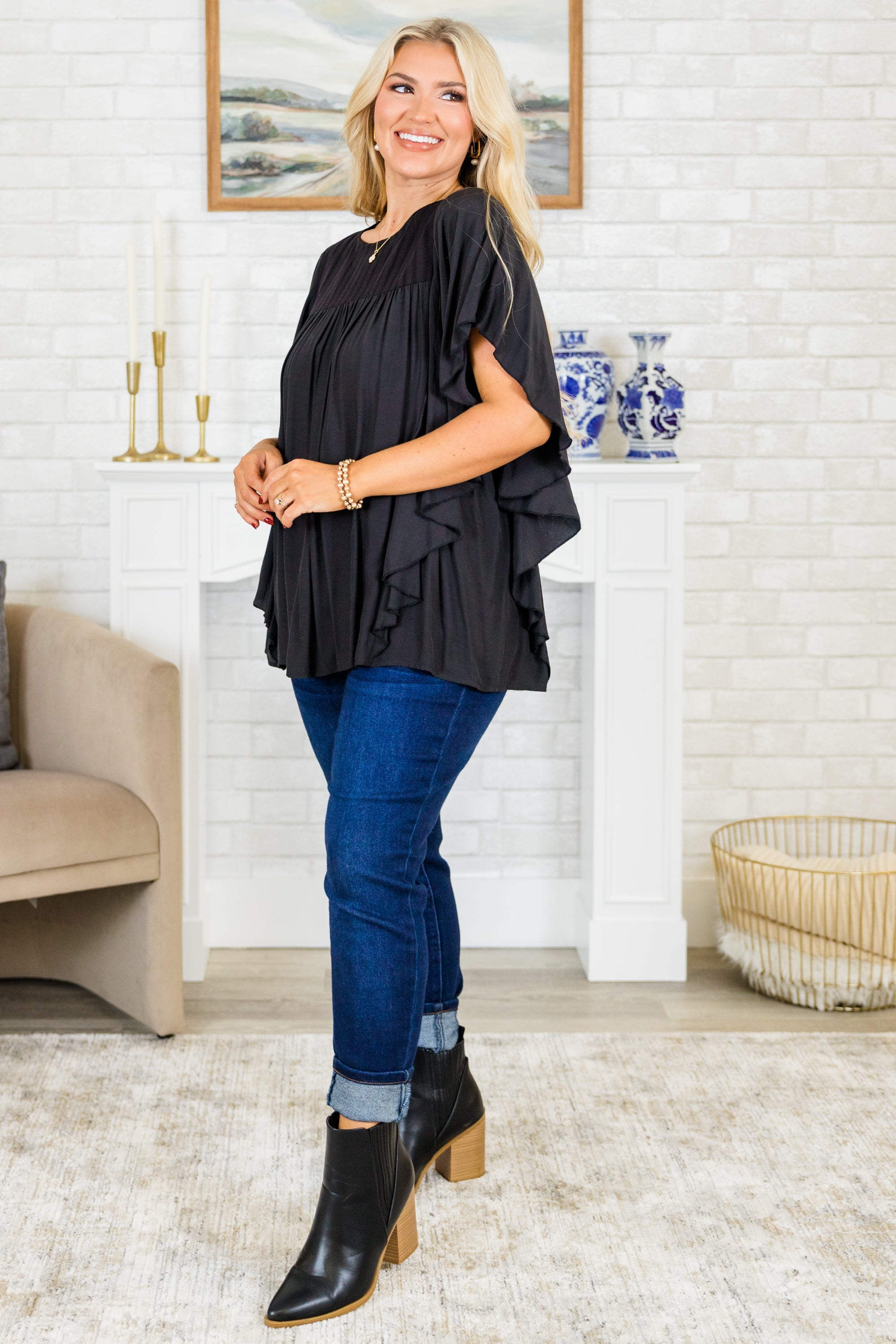 Joy And Jasmine Top, Black