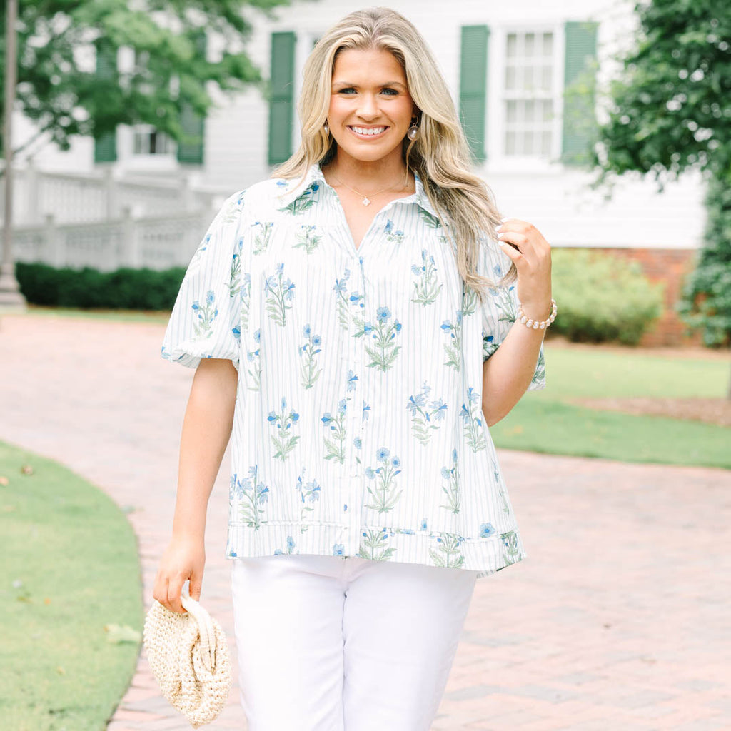 Lovely Outlook Top, Blue