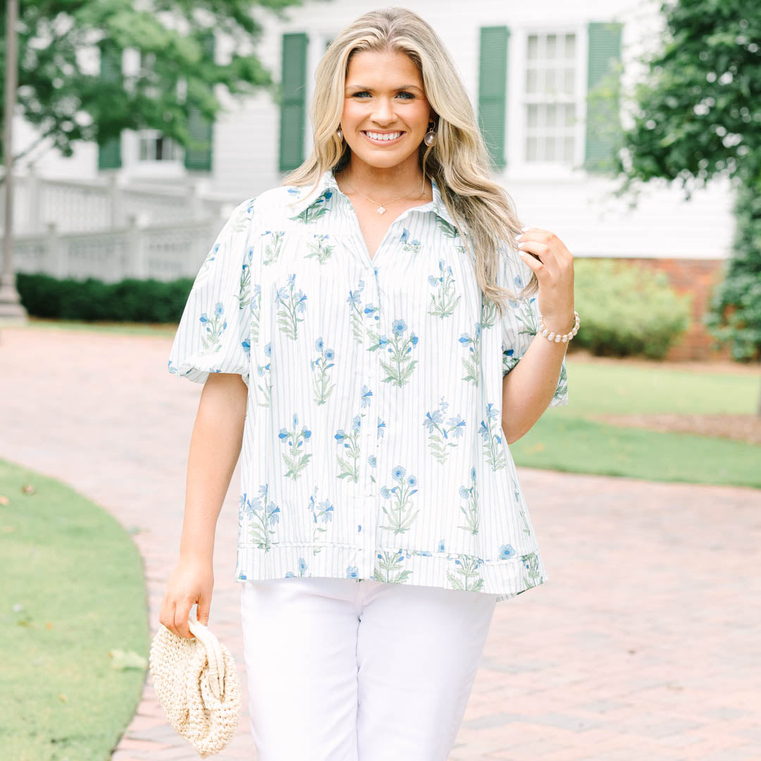 Lovely Outlook Top, Blue