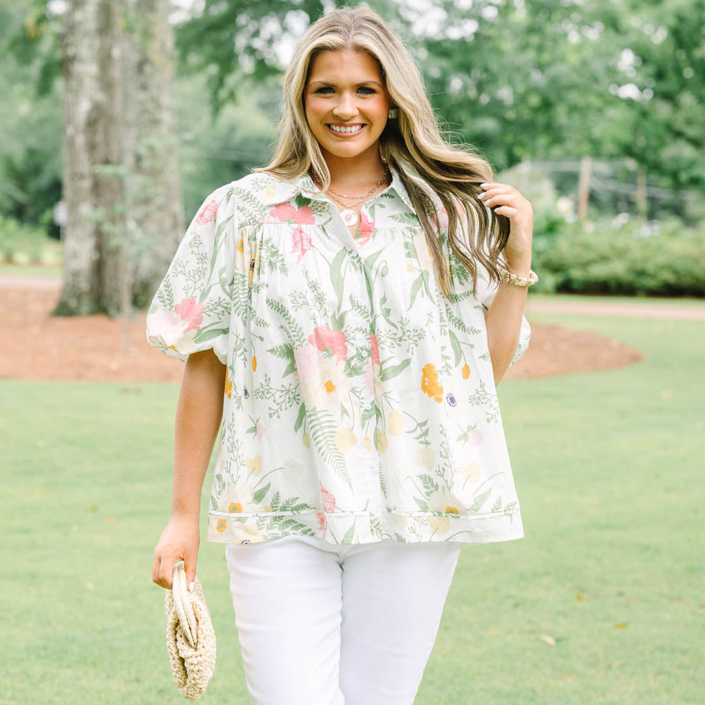 Lovely Outlook Top, Cream
