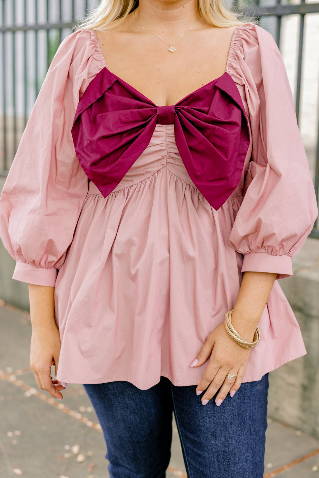 Lovely Times Top, Pink-Burgundy