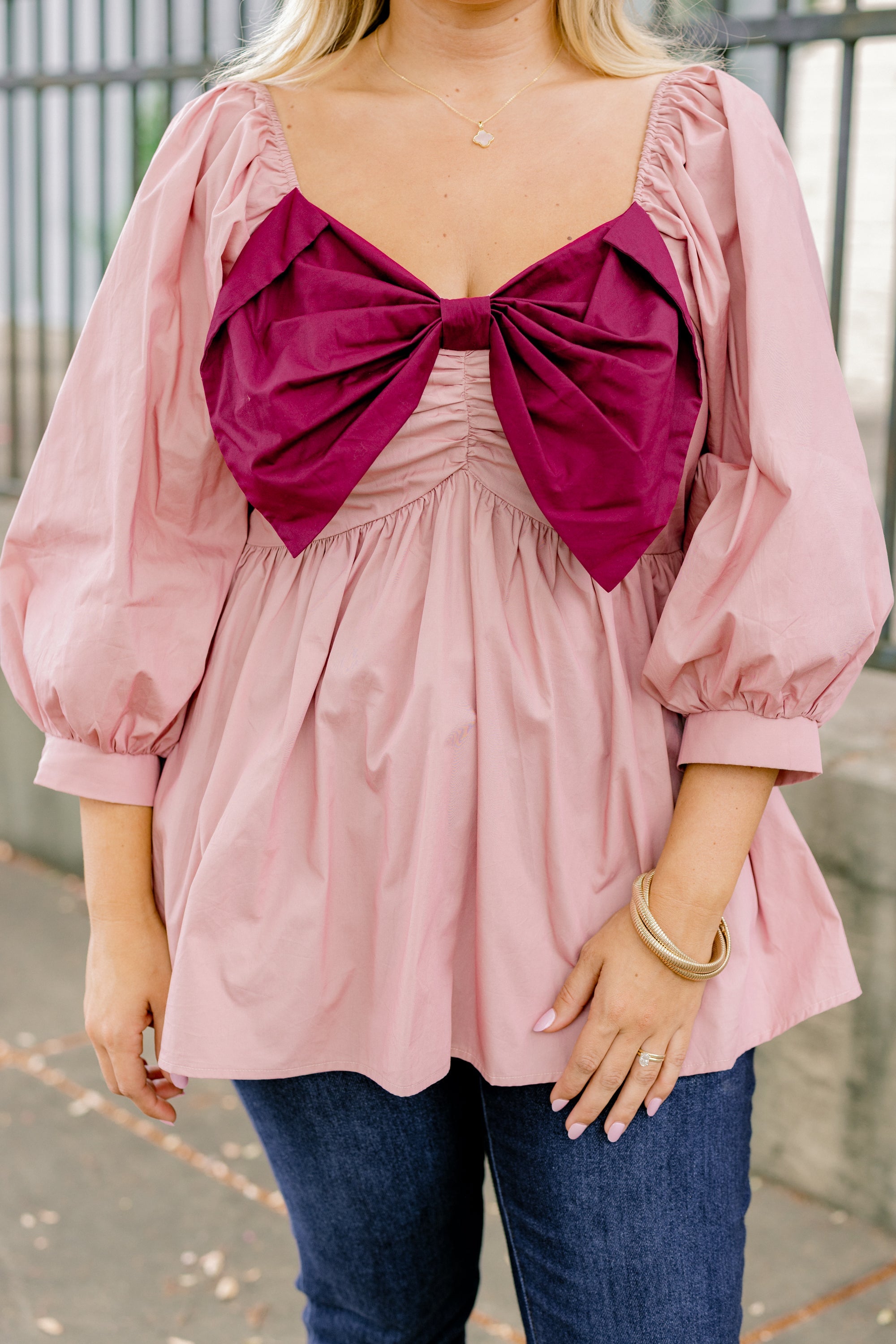 Lovely Times Top, Pink-Burgundy
