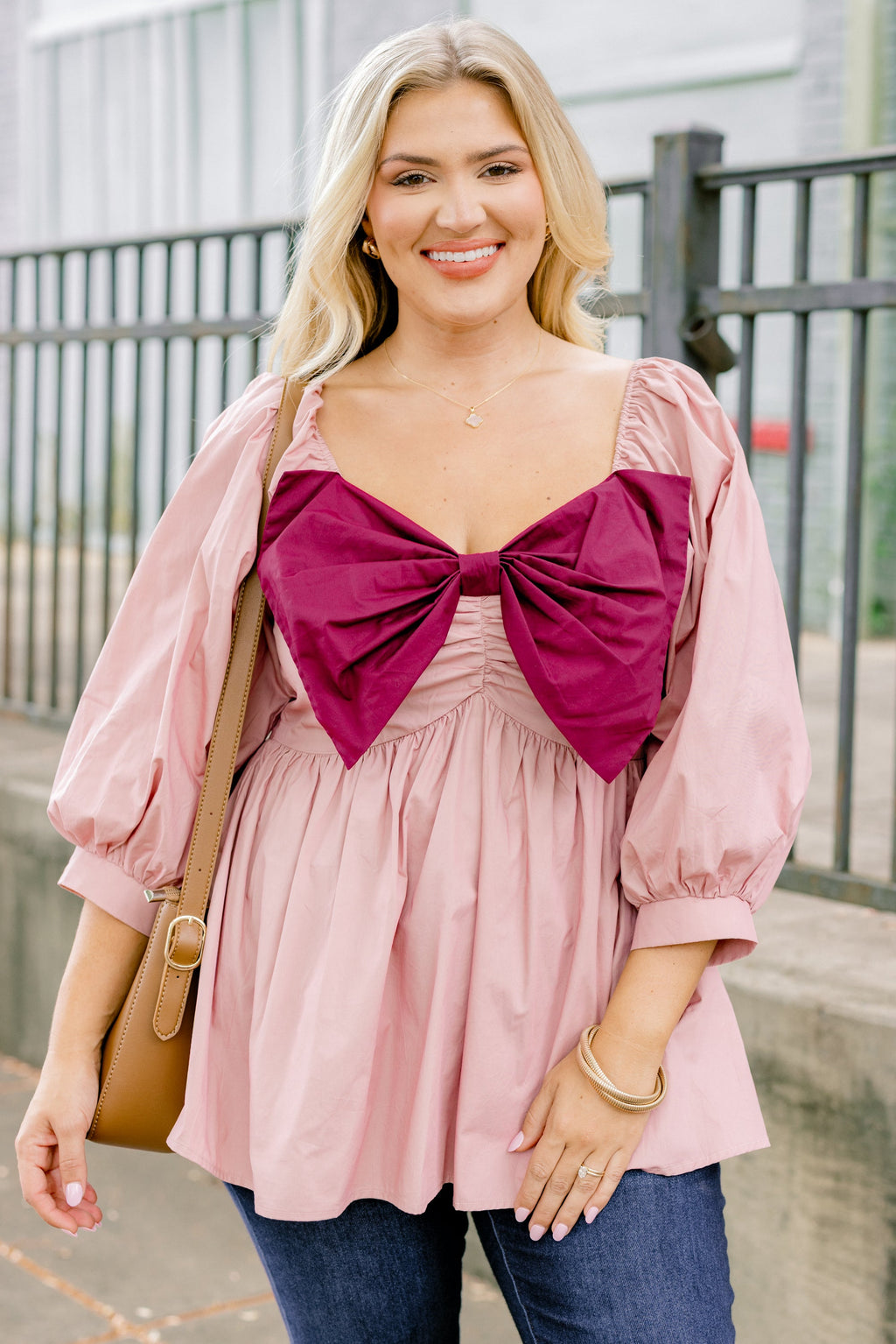 Lovely Times Top, Pink-Burgundy