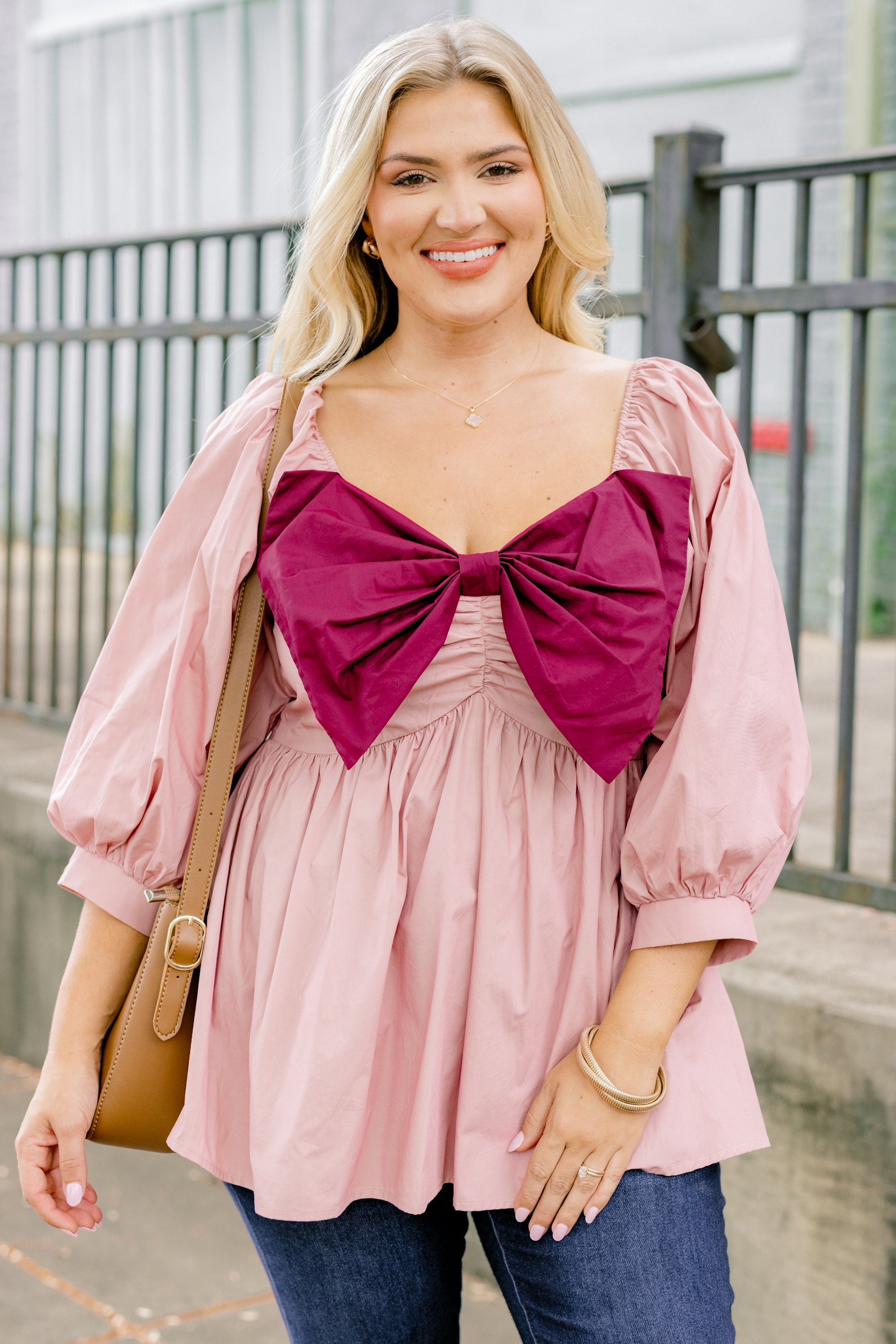 Lovely Times Top, Pink-Burgundy