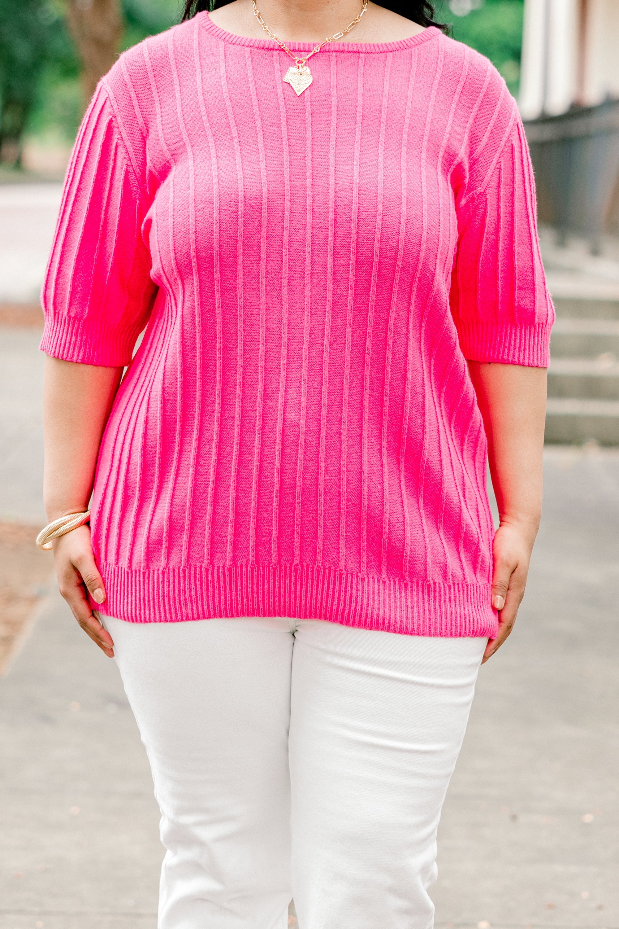 Lovergirl Knit Top, Hot Pink