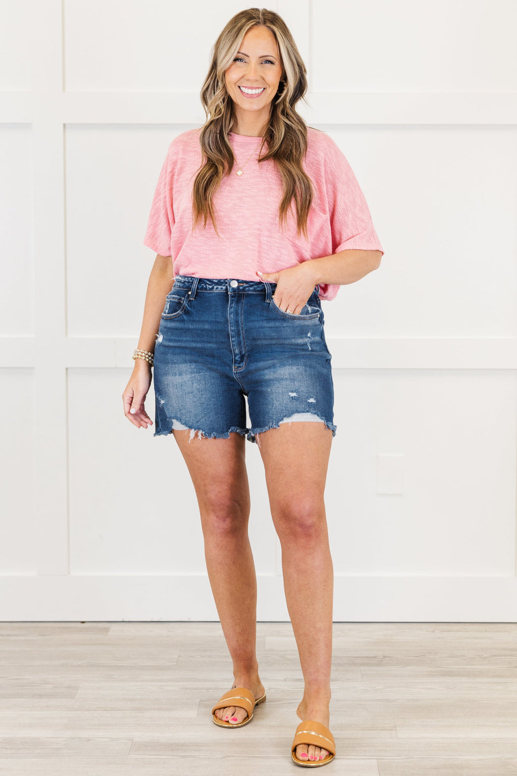 Lunch In The City Shorts, Dark Wash