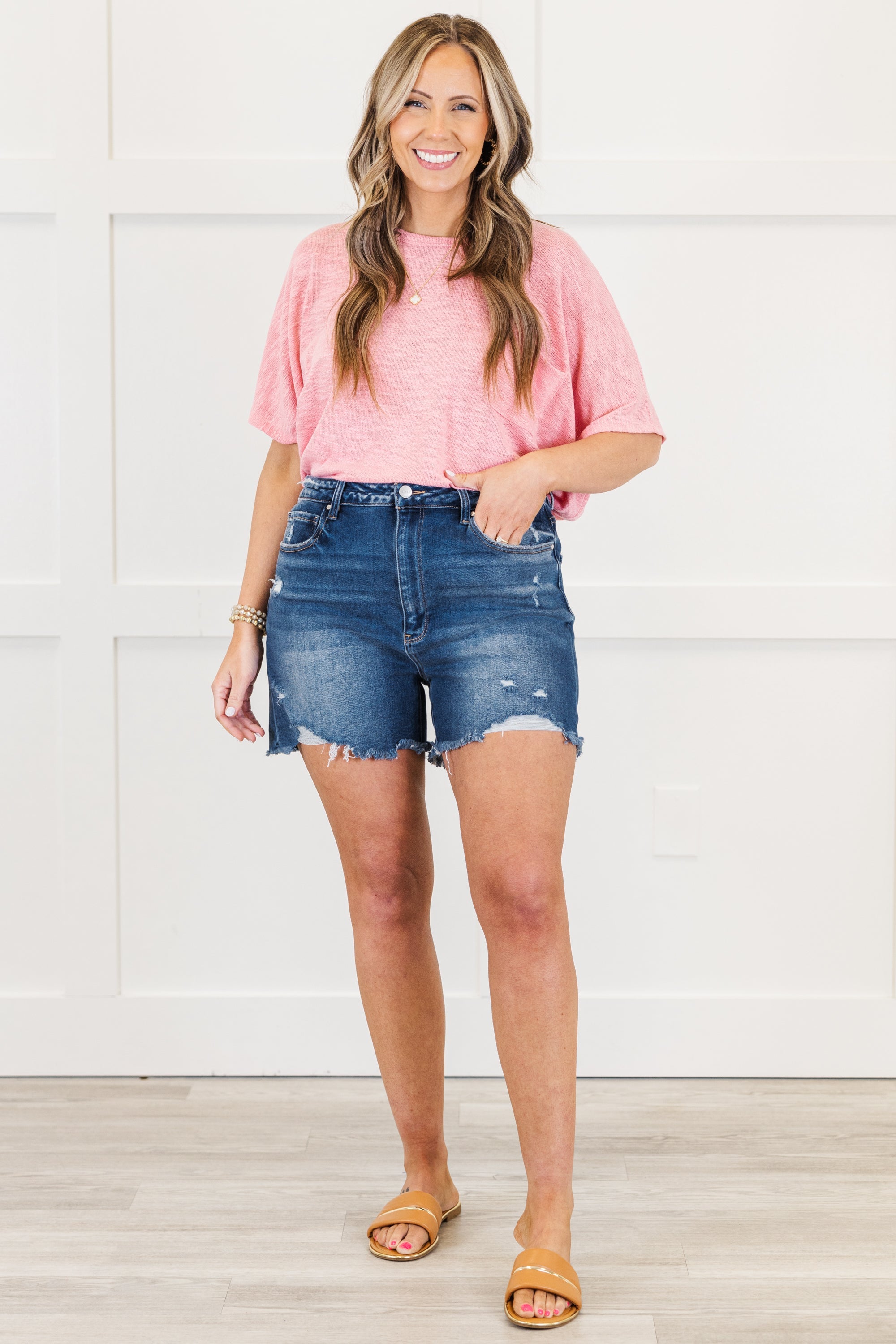 Lunch In The City Shorts, Dark Wash