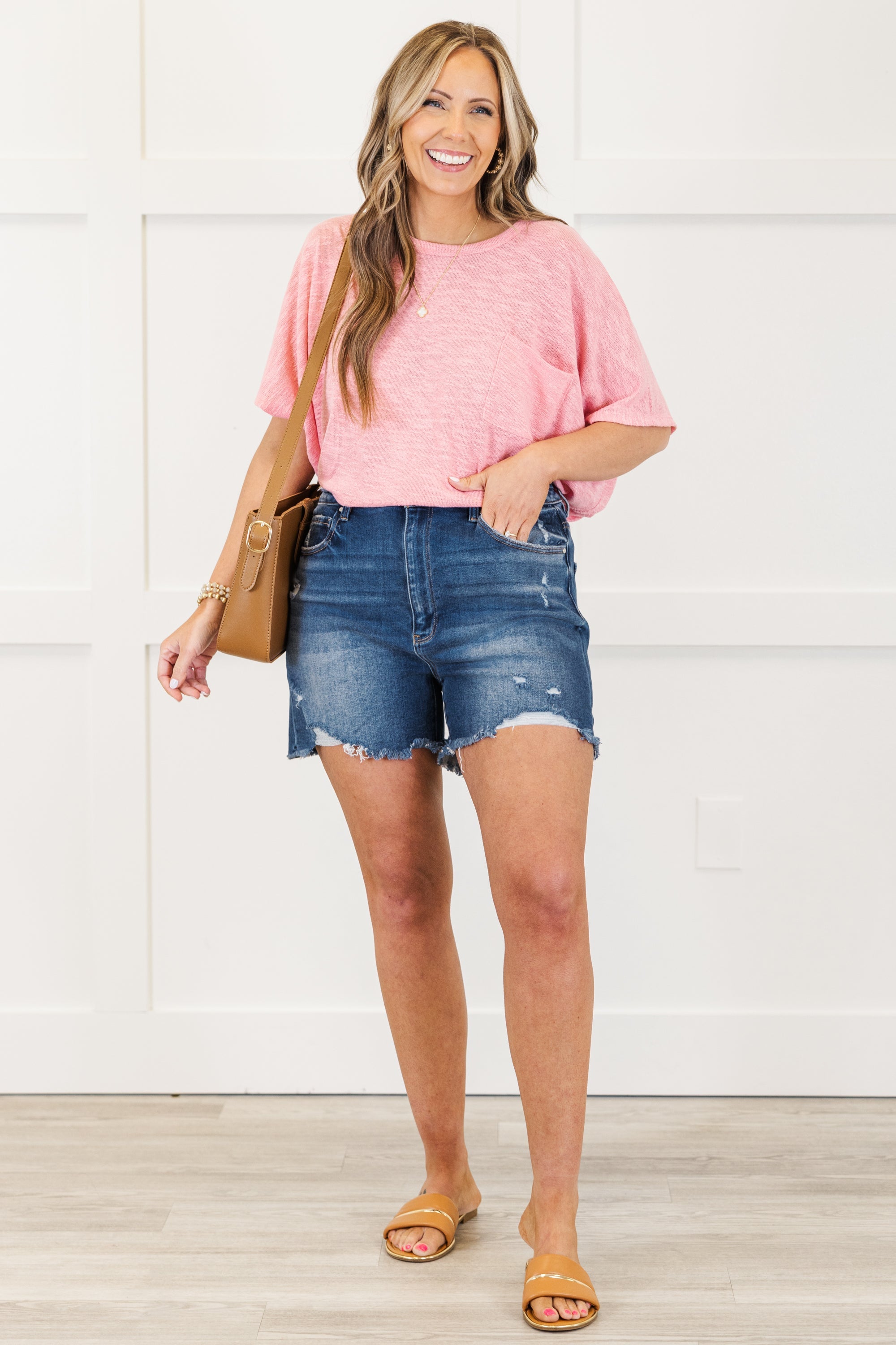 Lunch In The City Shorts, Dark Wash