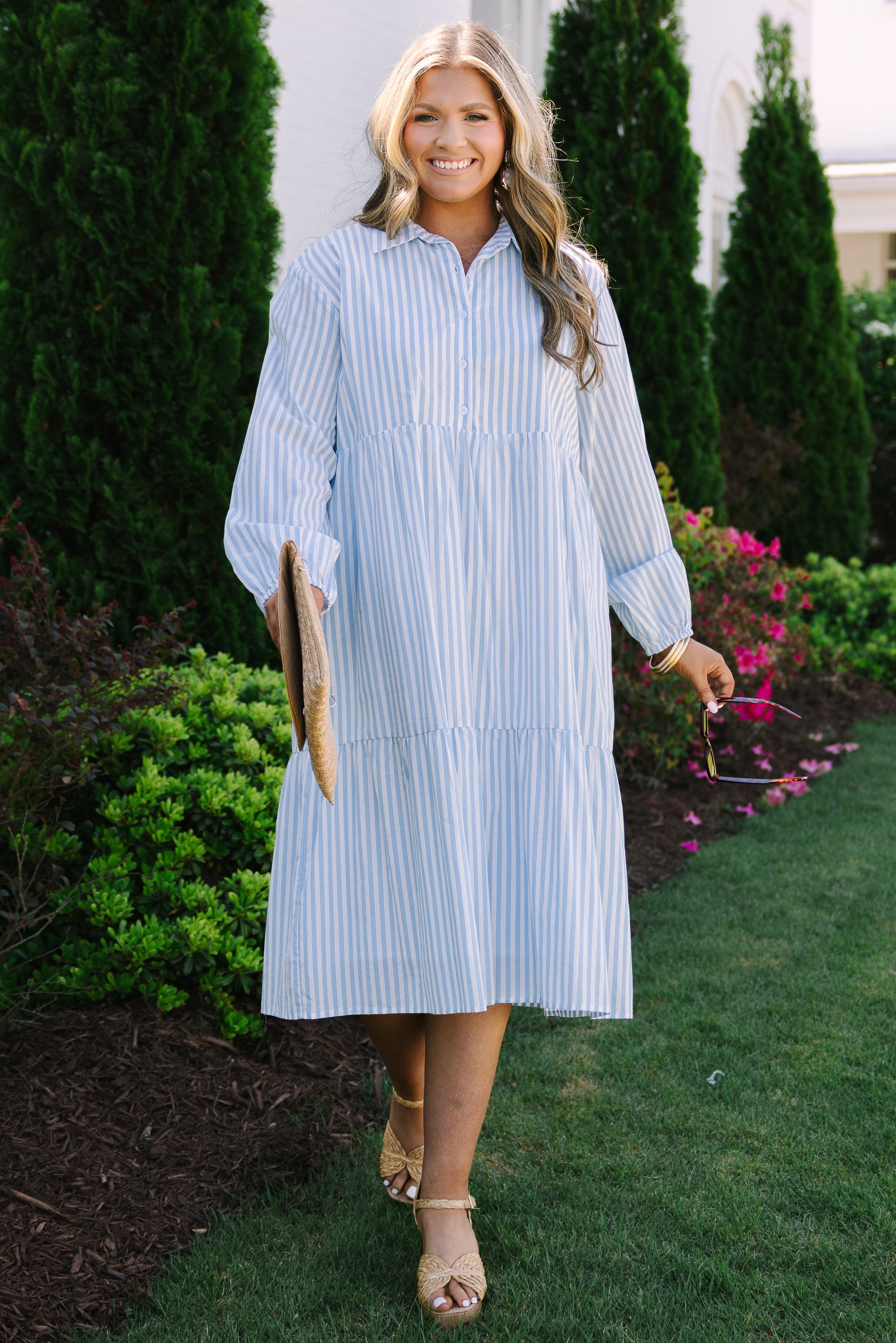 Made For Malibu Dress, Blue Stripe